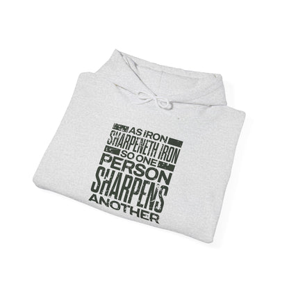"As Iron Sharpeneth Iron So One Person Sharpens Another" Unisex Heavy Blend™ Hoodies - The Shield of Light