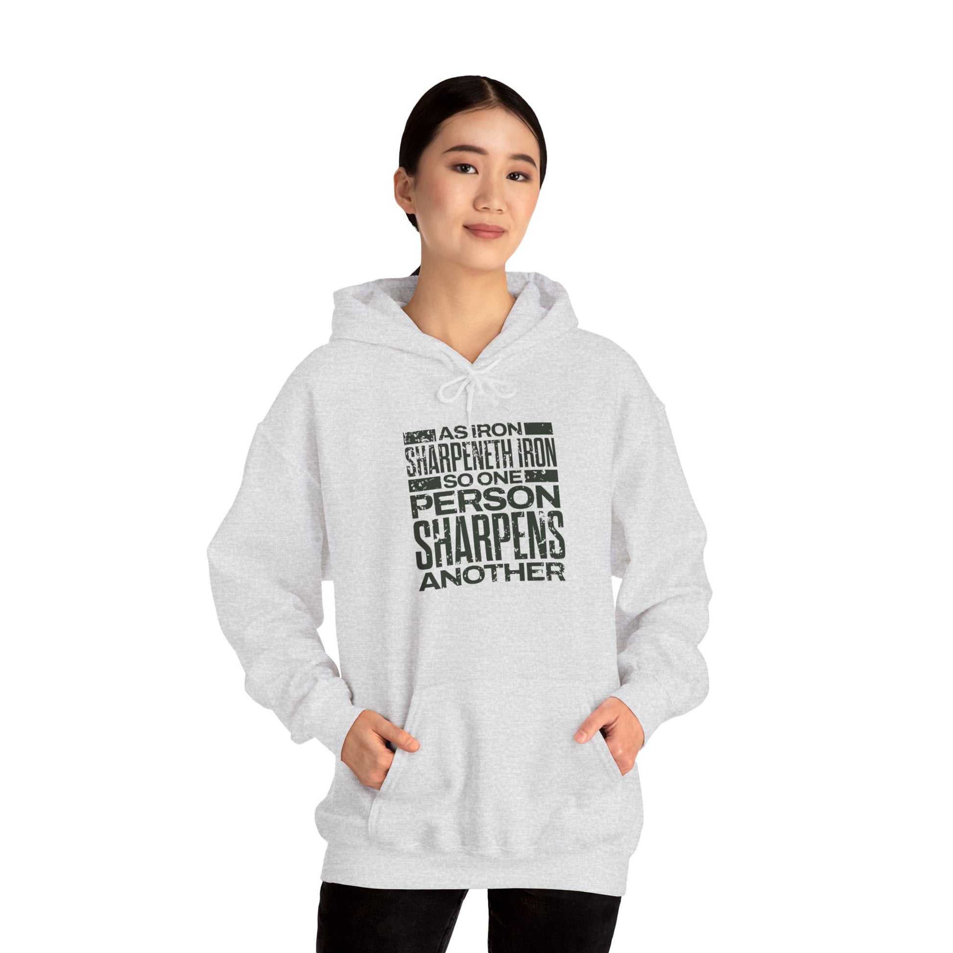 "As Iron Sharpeneth Iron So One Person Sharpens Another" Unisex Heavy Blend™ Hoodies - The Shield of Light
