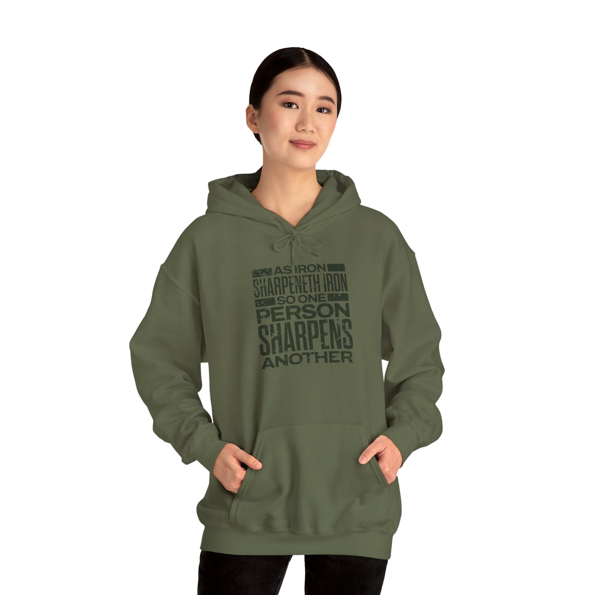 "As Iron Sharpeneth Iron So One Person Sharpens Another" Unisex Heavy Blend™ Hoodies - The Shield of Light