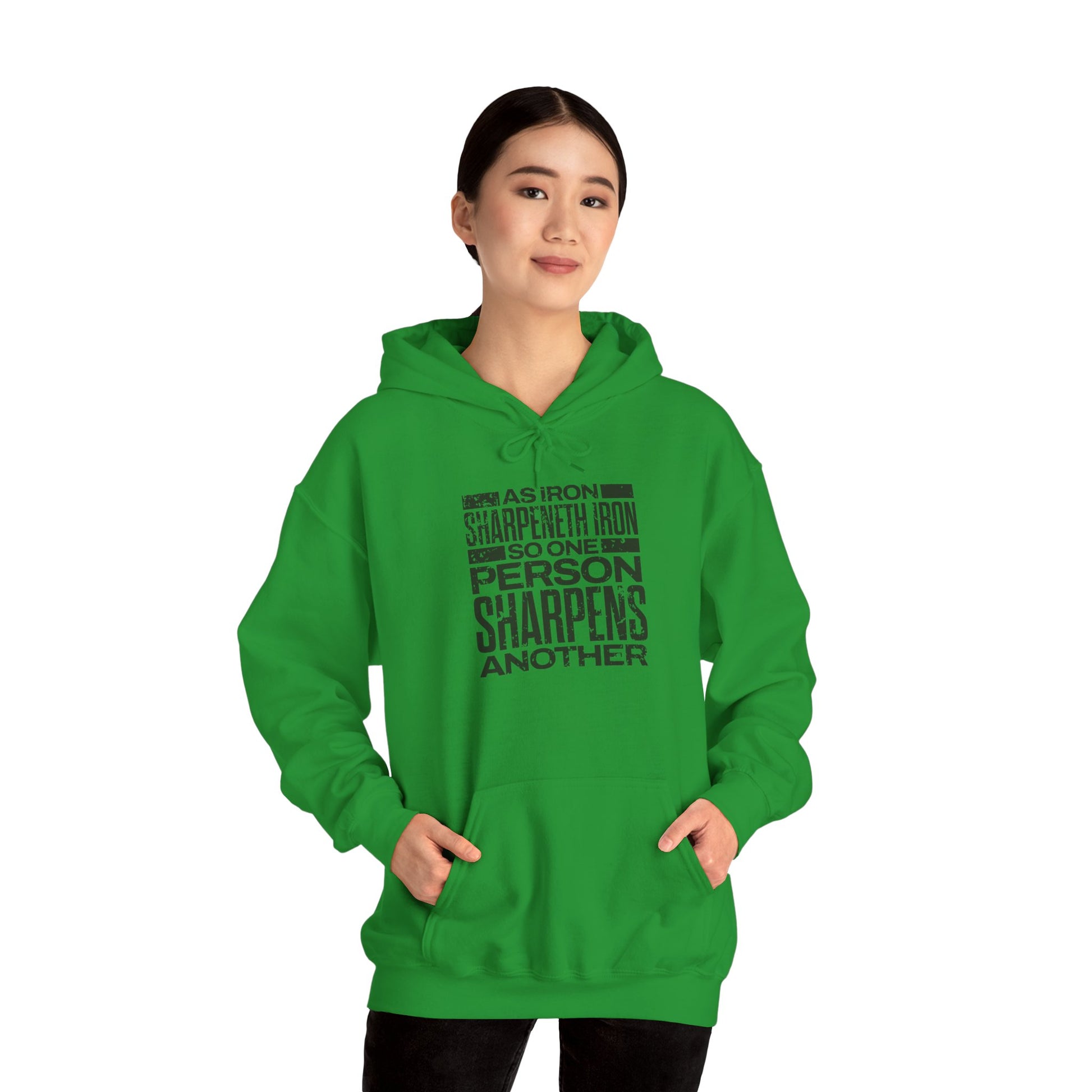 "As Iron Sharpeneth Iron So One Person Sharpens Another" Unisex Heavy Blend™ Hoodies - The Shield of Light