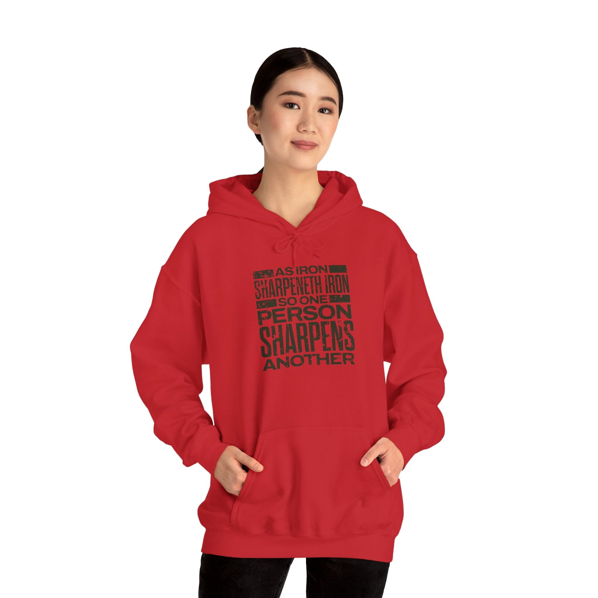 "As Iron Sharpeneth Iron So One Person Sharpens Another" Unisex Heavy Blend™ Hoodies - The Shield of Light