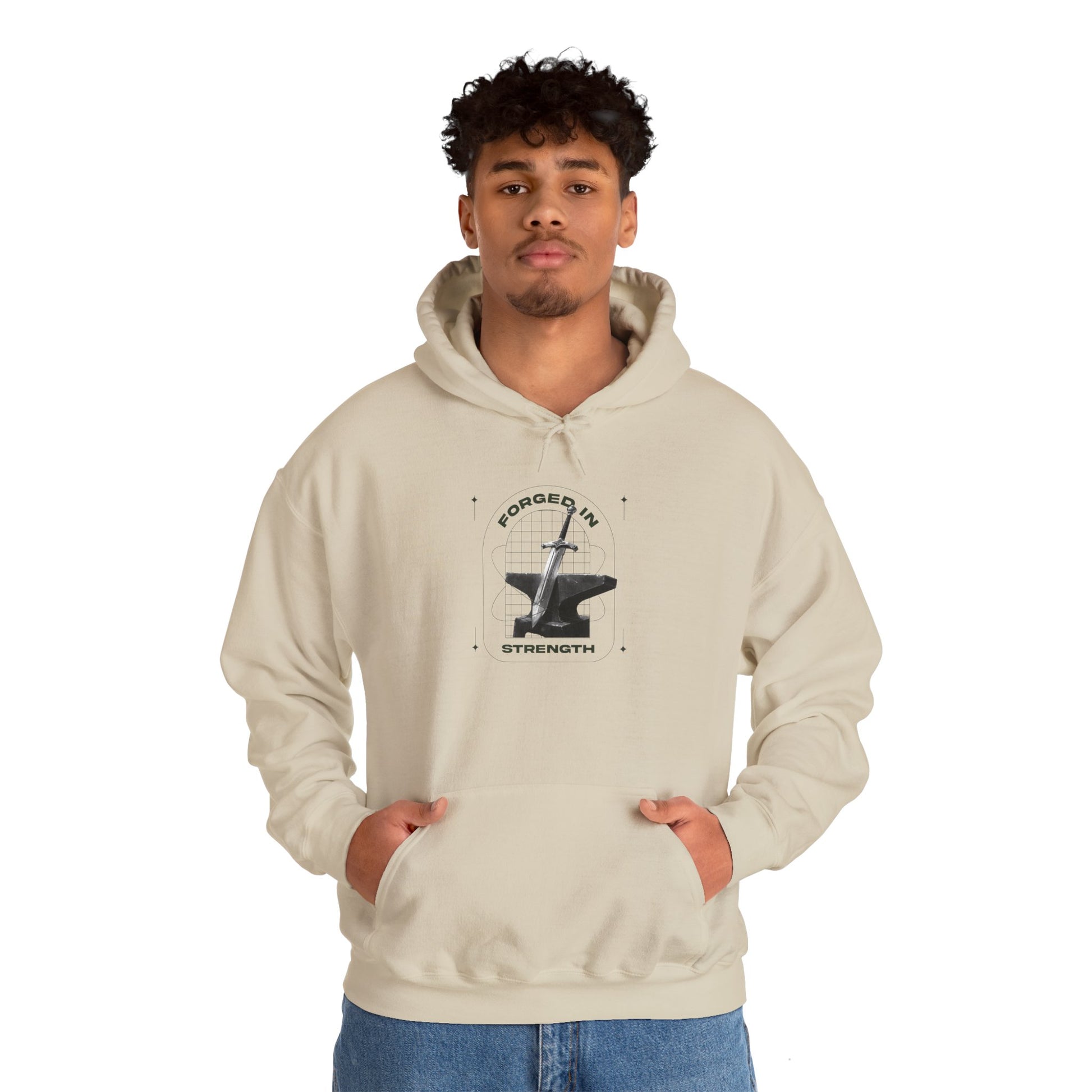 "Forged In Strength" Unisex Heavy Blend™ Hoodies - The Shield of Light