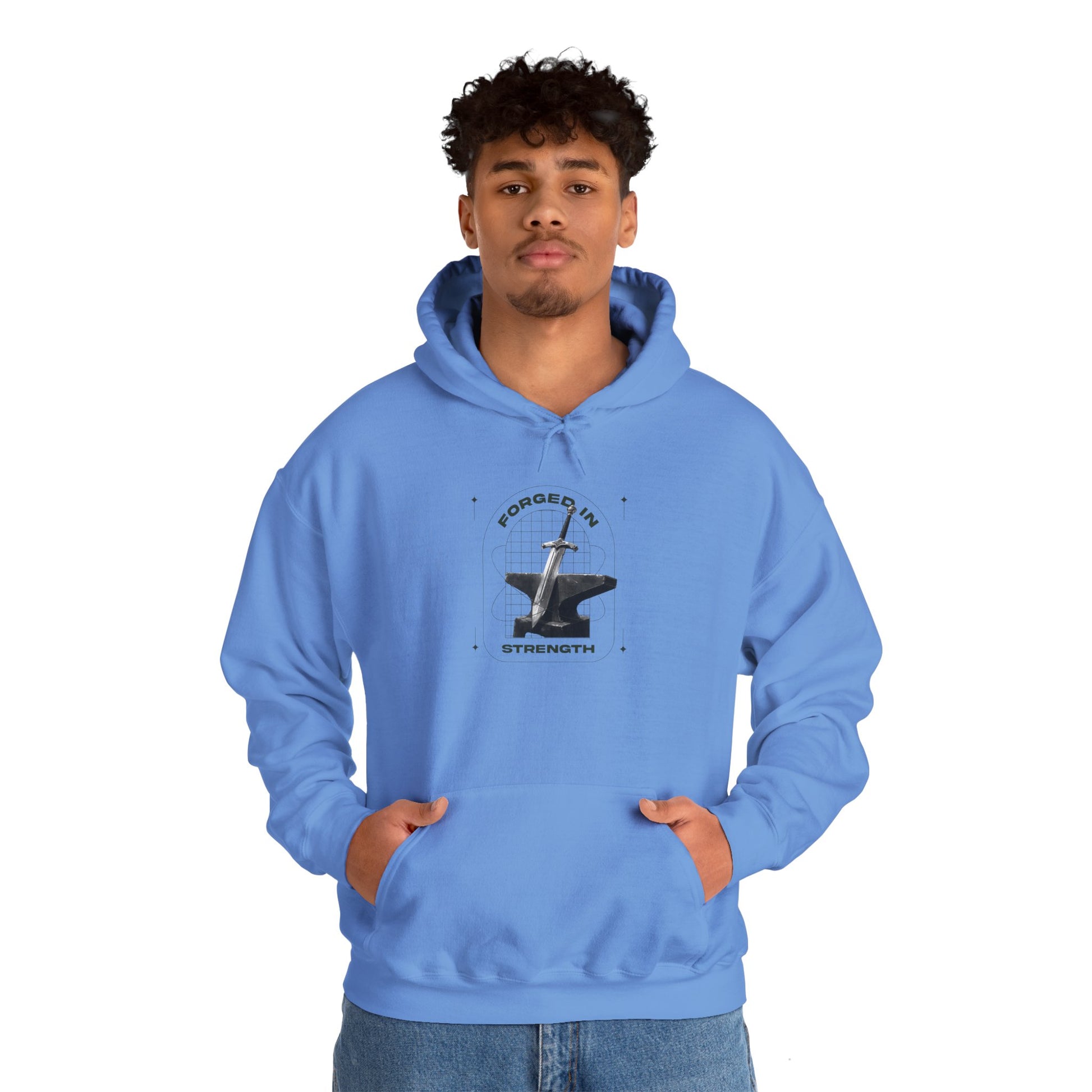 "Forged In Strength" Unisex Heavy Blend™ Hoodies - The Shield of Light
