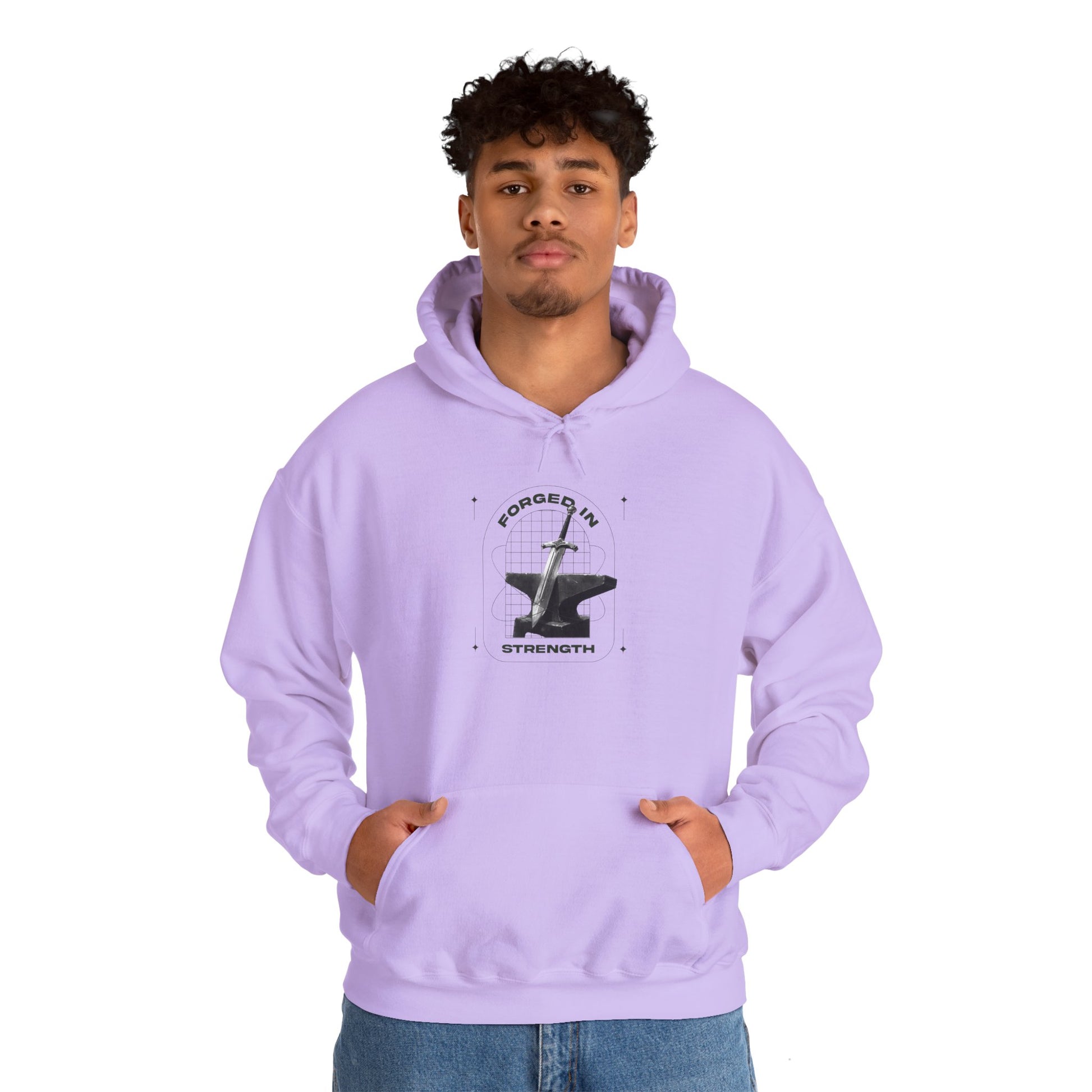 "Forged In Strength" Unisex Heavy Blend™ Hoodies - The Shield of Light