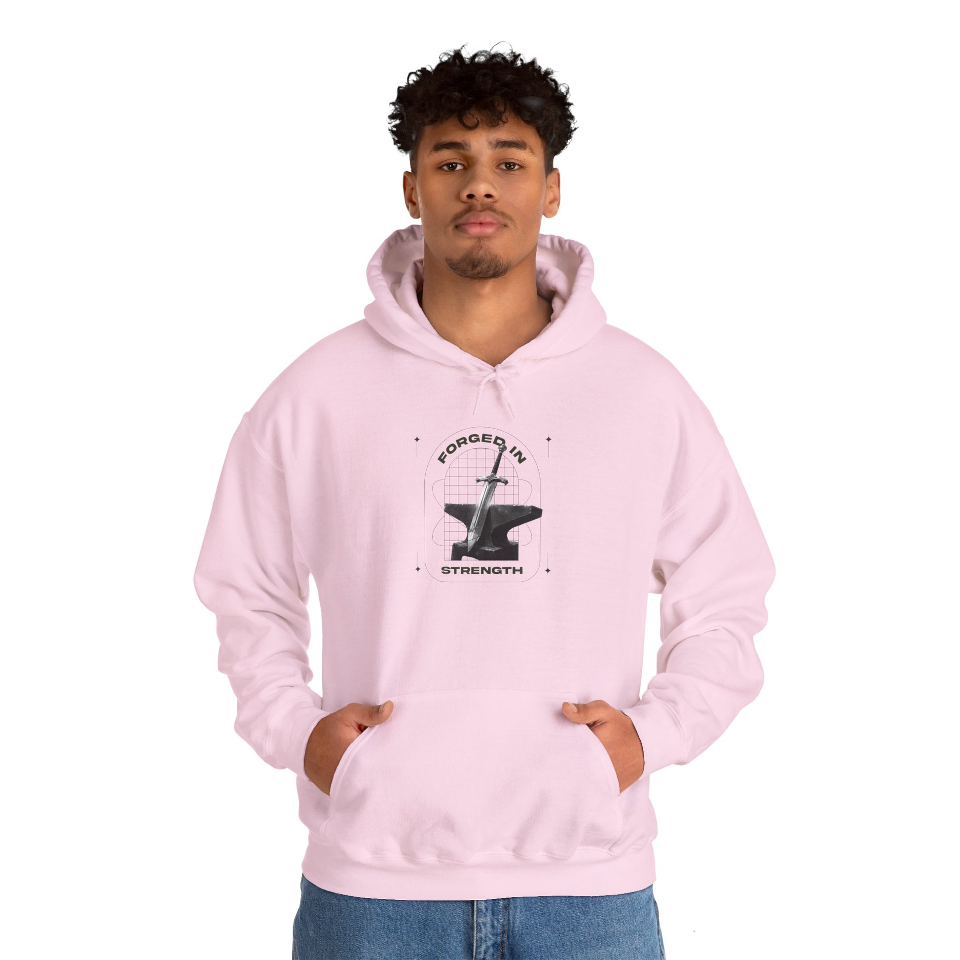 "Forged In Strength" Unisex Heavy Blend™ Hoodies - The Shield of Light
