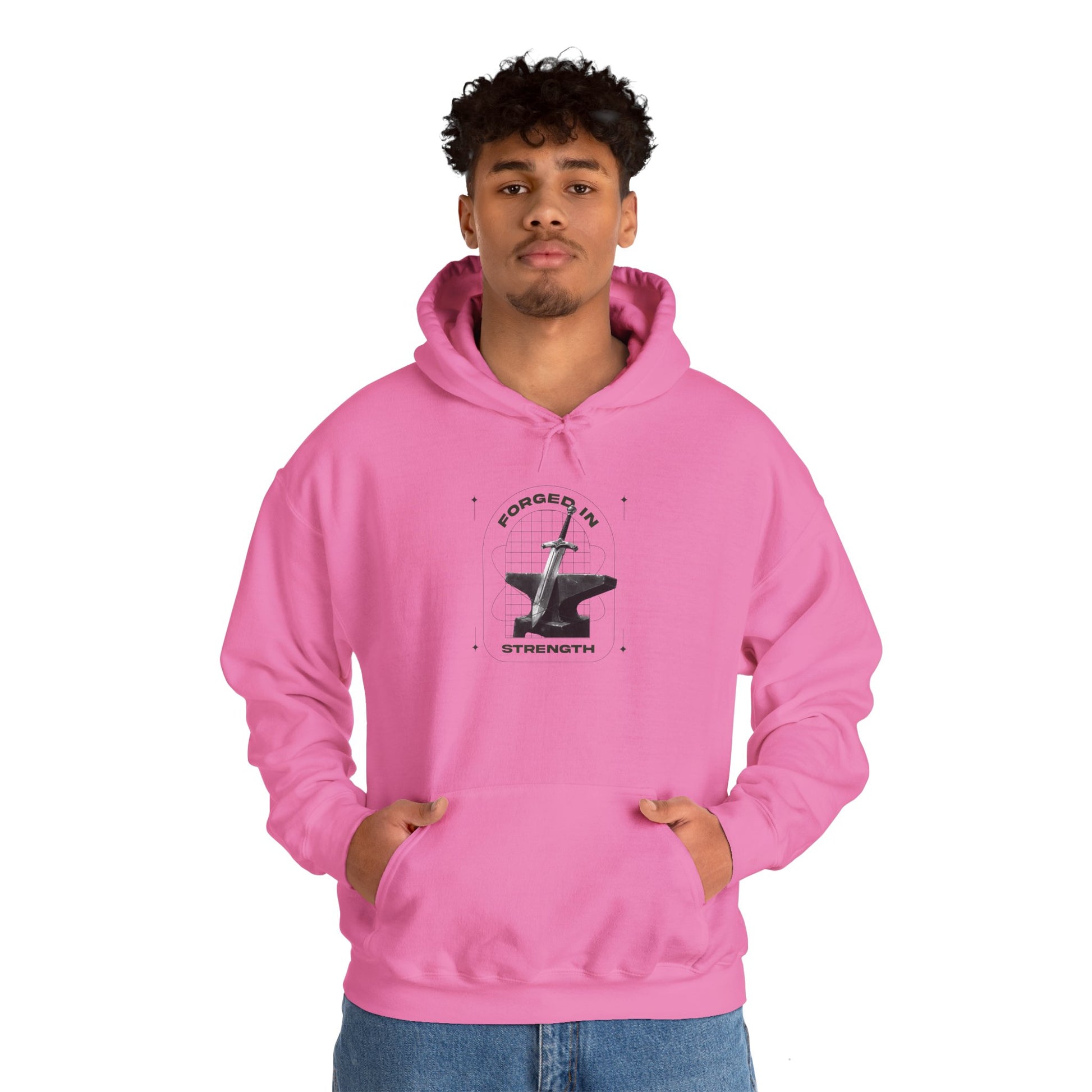 "Forged In Strength" Unisex Heavy Blend™ Hoodies - The Shield of Light