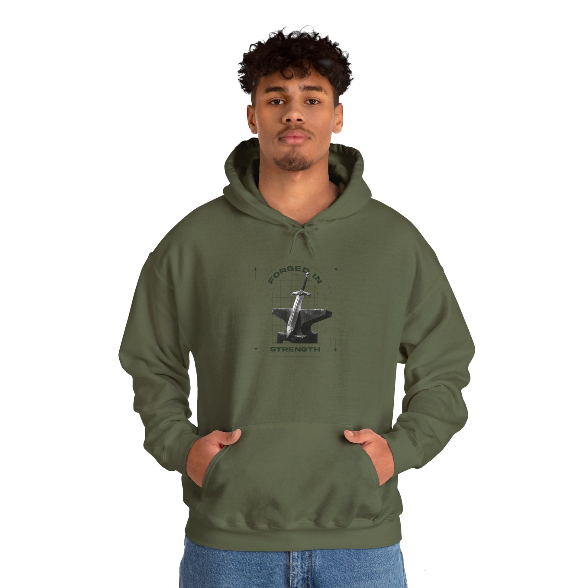 "Forged In Strength" Unisex Heavy Blend™ Hoodies - The Shield of Light