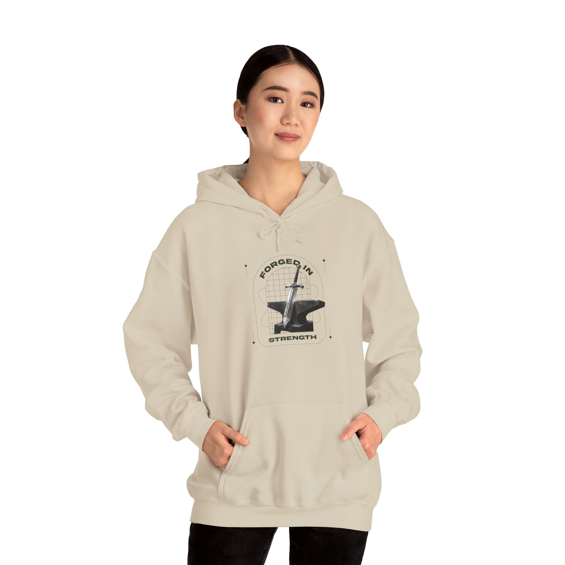 "Forged In Strength" Unisex Heavy Blend™ Hoodies - The Shield of Light