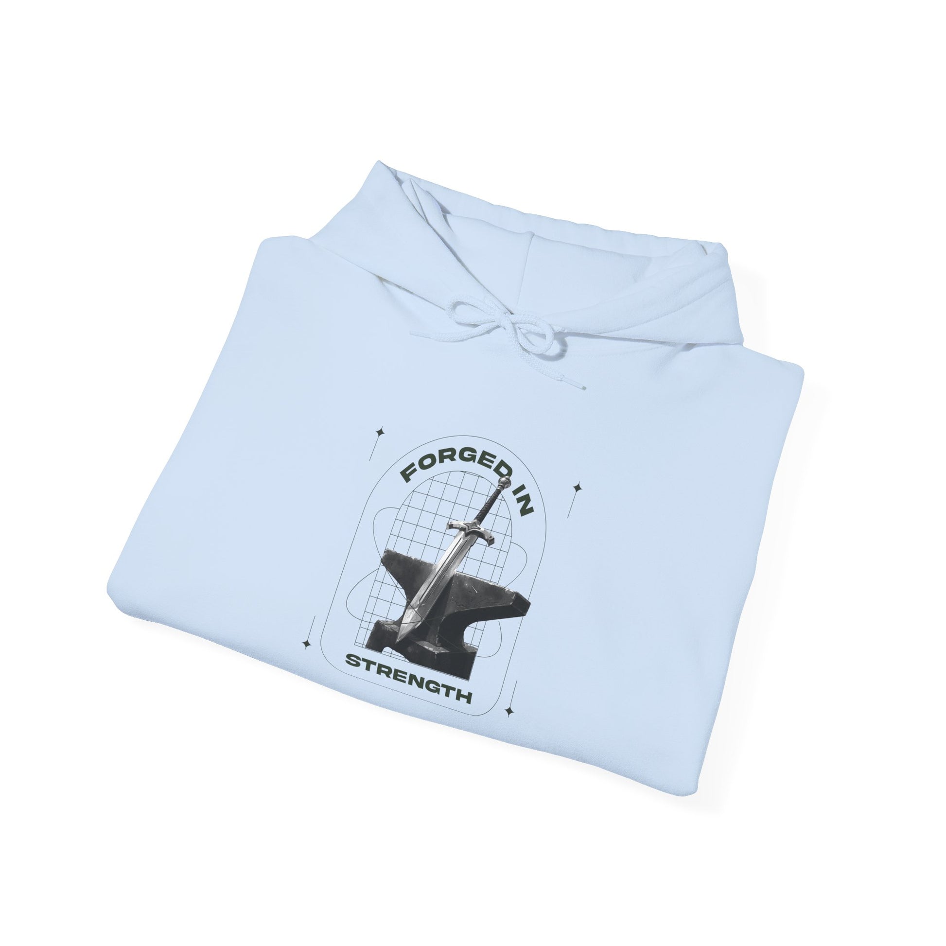 "Forged In Strength" Unisex Heavy Blend™ Hoodies - The Shield of Light