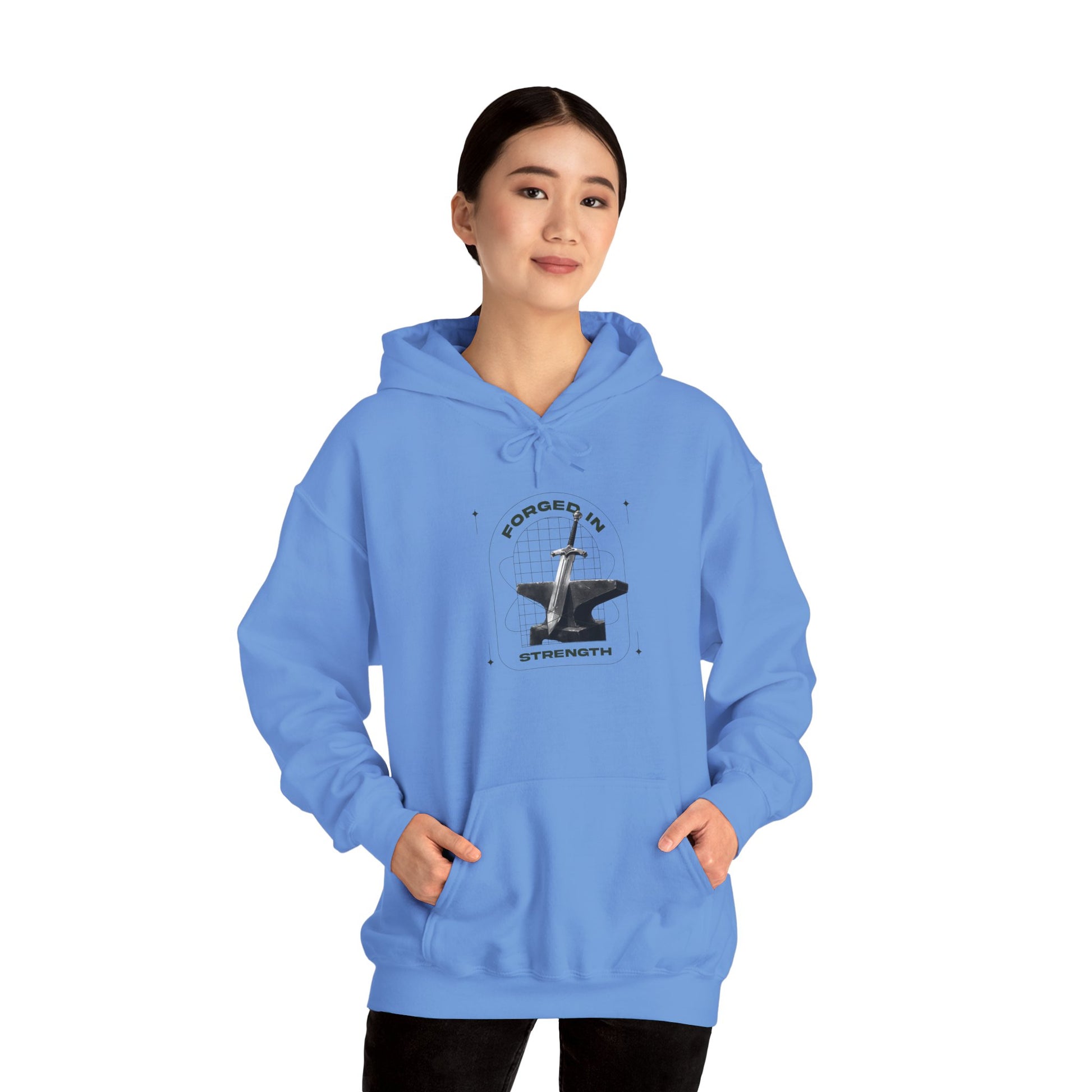 "Forged In Strength" Unisex Heavy Blend™ Hoodies - The Shield of Light