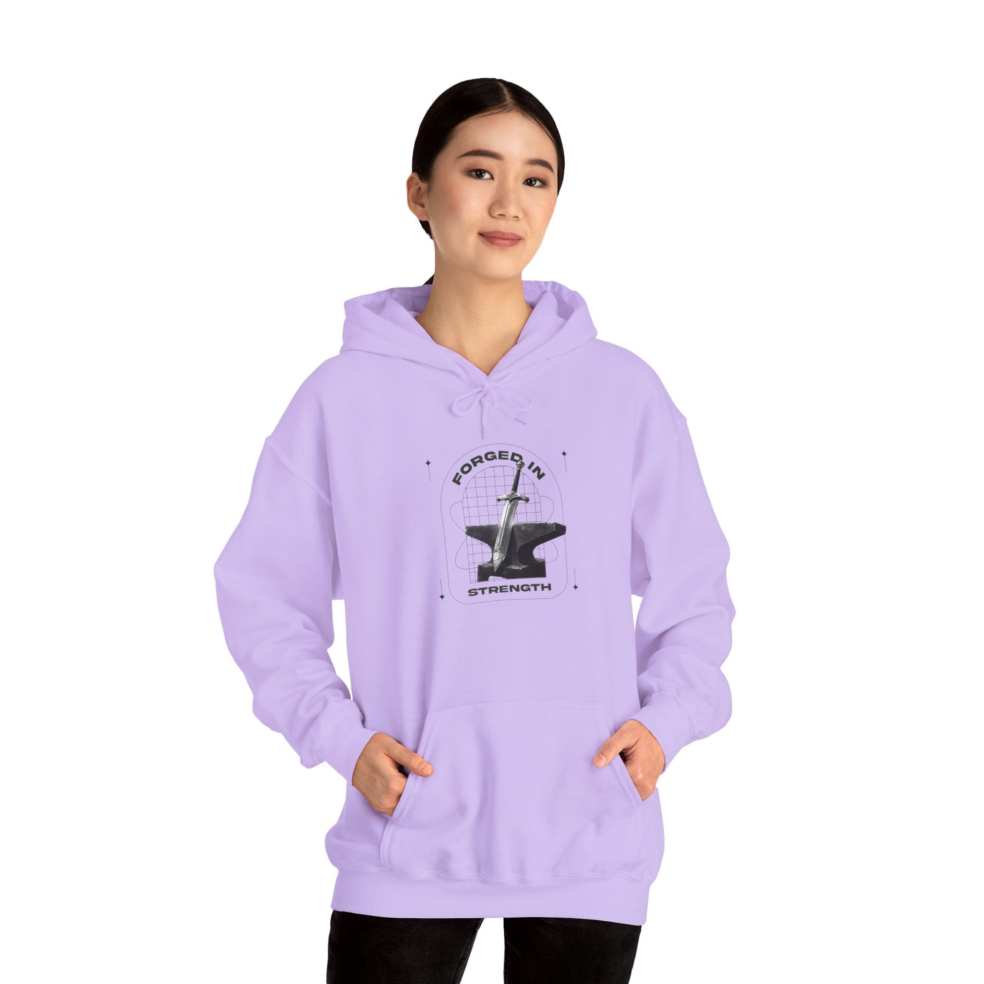 "Forged In Strength" Unisex Heavy Blend™ Hoodies - The Shield of Light