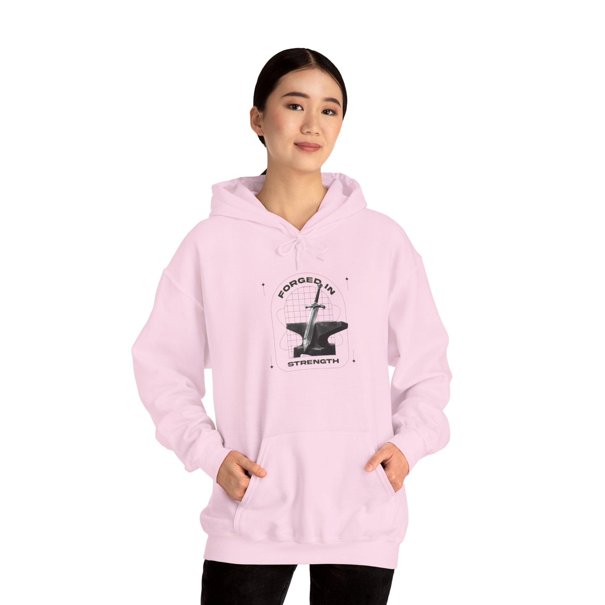 "Forged In Strength" Unisex Heavy Blend™ Hoodies - The Shield of Light