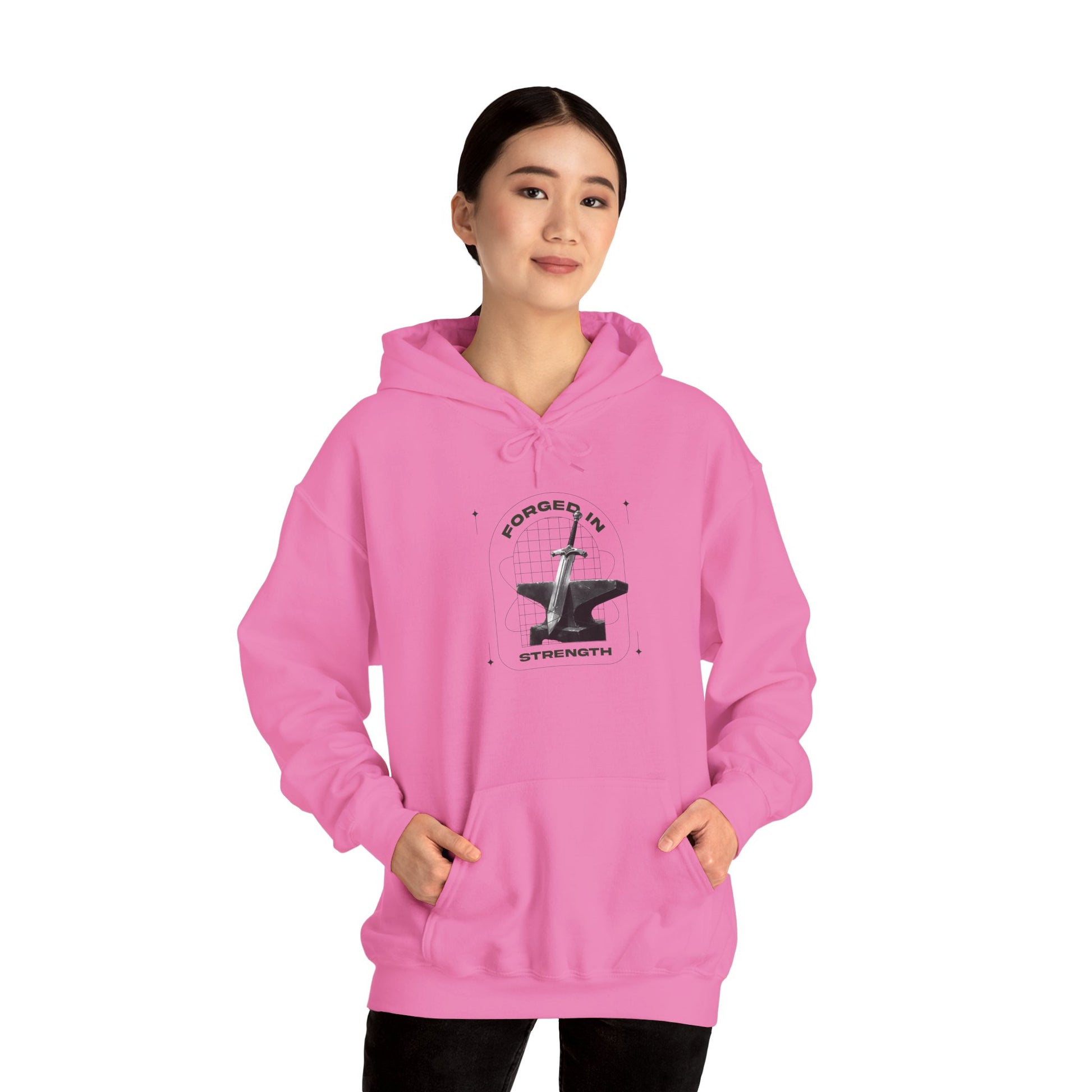 "Forged In Strength" Unisex Heavy Blend™ Hoodies - The Shield of Light