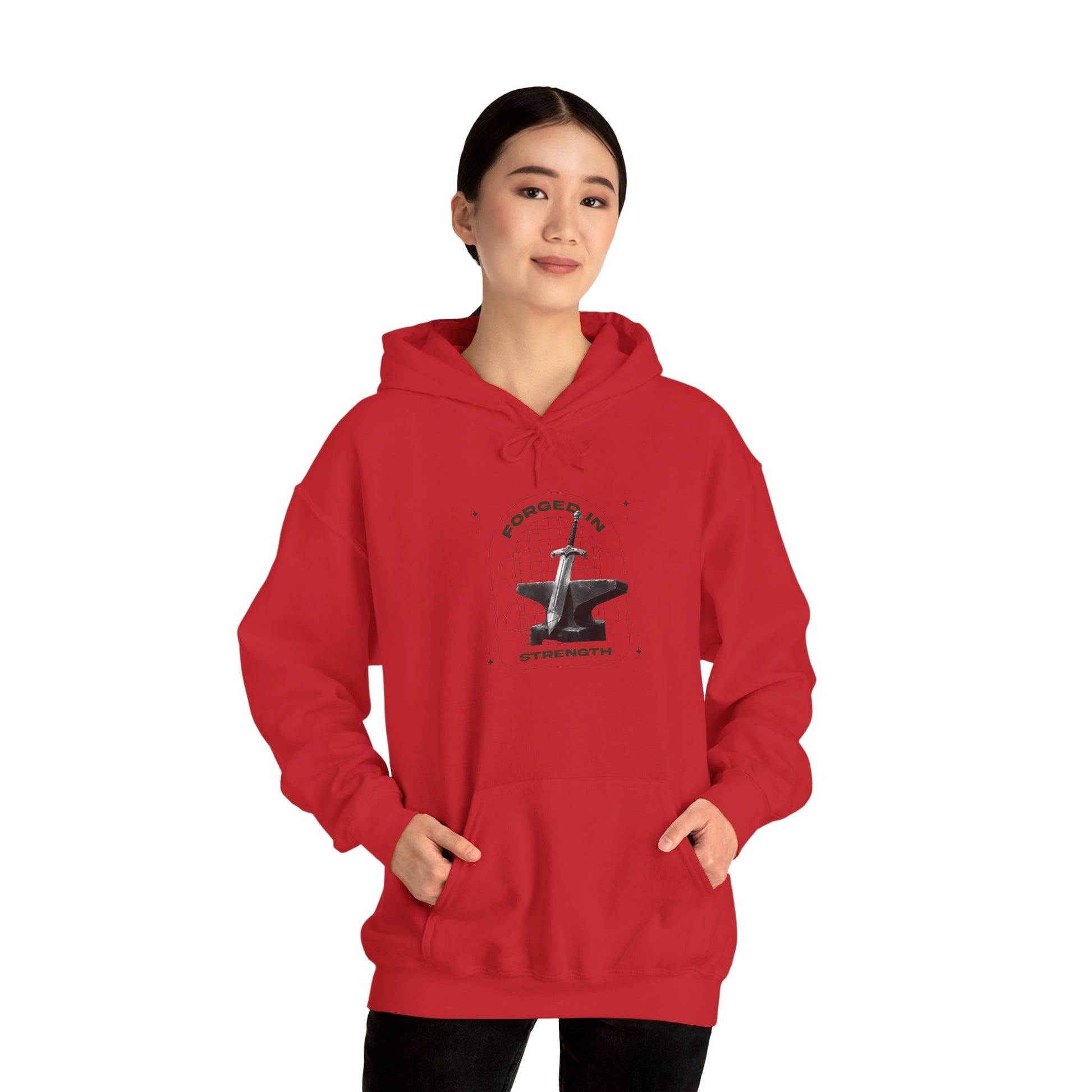 "Forged In Strength" Unisex Heavy Blend™ Hoodies - The Shield of Light