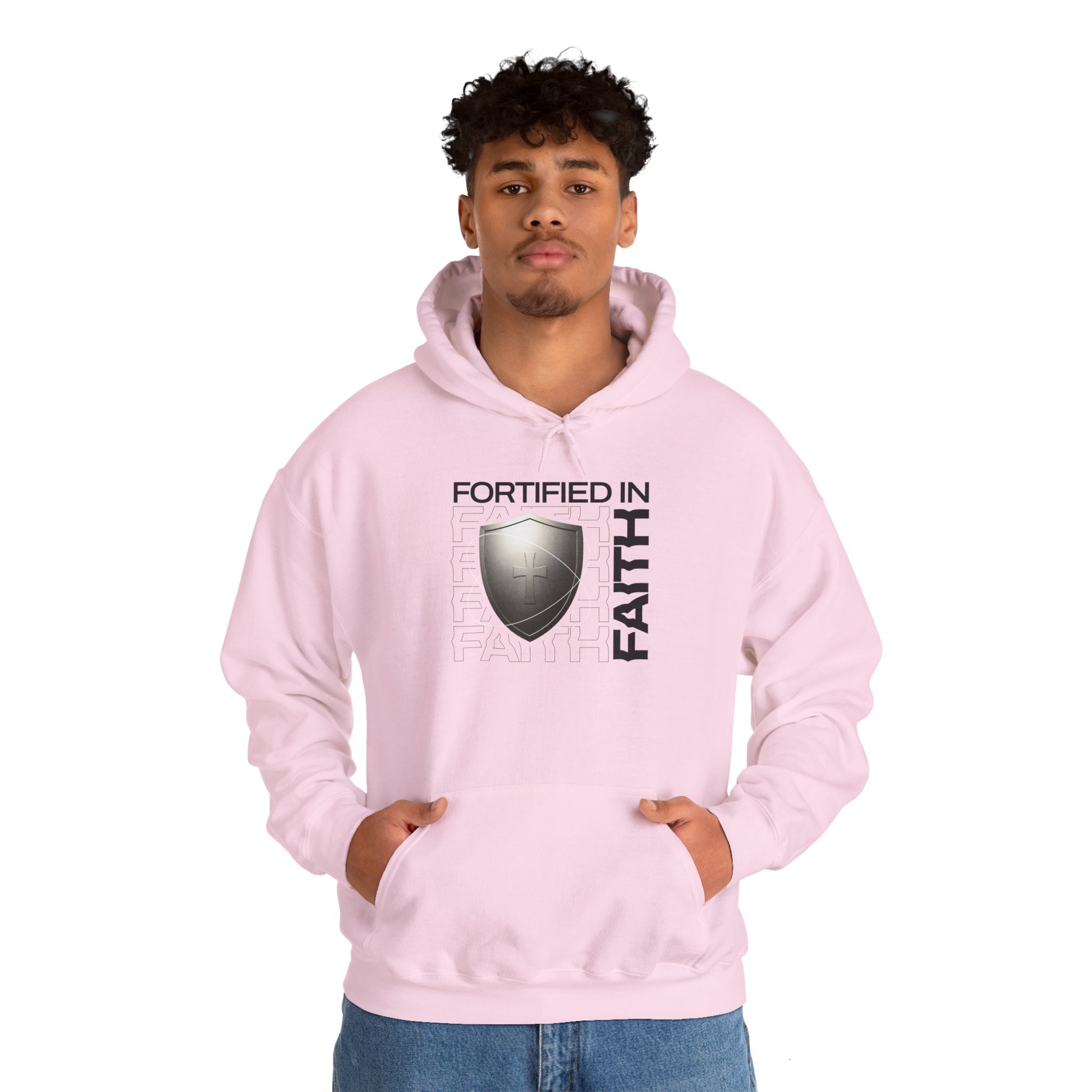 "Fortified In Faith " Unisex Heavy Blend™ Hoodies - The Shield of Light