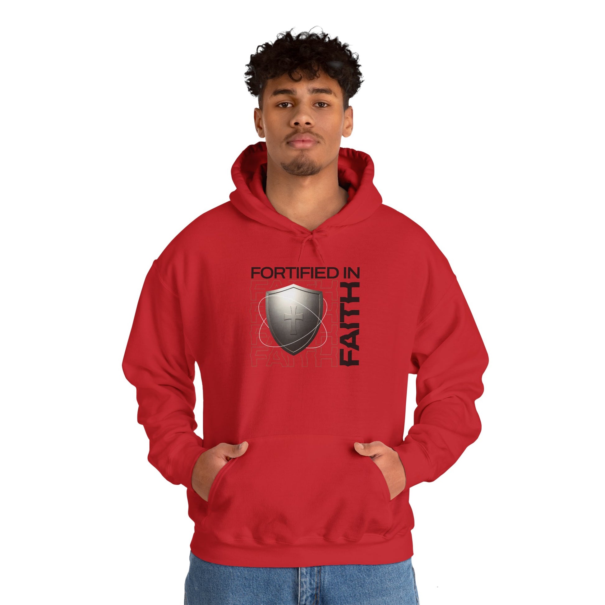 "Fortified In Faith " Unisex Heavy Blend™ Hoodies - The Shield of Light