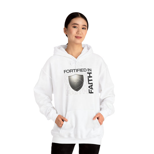 "Fortified In Faith " Unisex Heavy Blend™ Hoodies - The Shield of Light