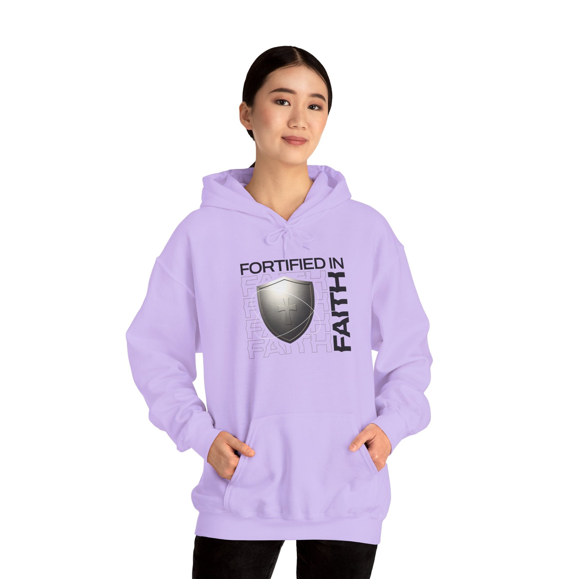 "Fortified In Faith " Unisex Heavy Blend™ Hoodies - The Shield of Light