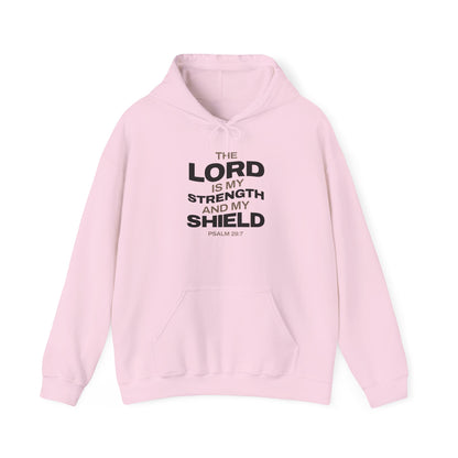 "The Lord Is My Strength and My Shield Psalm 28:7" Unisex Heavy Blend™ Hoodies - The Shield of Light
