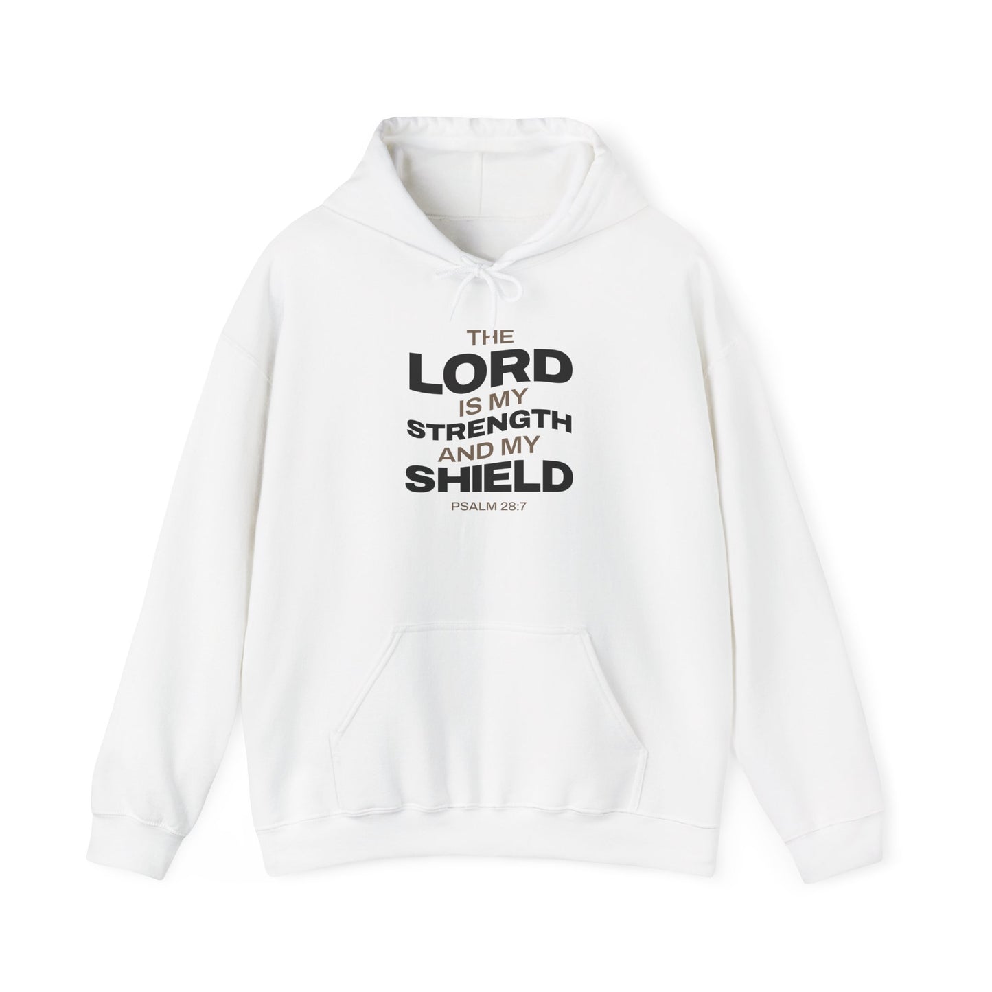 "The Lord Is My Strength and My Shield Psalm 28:7" Unisex Heavy Blend™ Hoodies - The Shield of Light