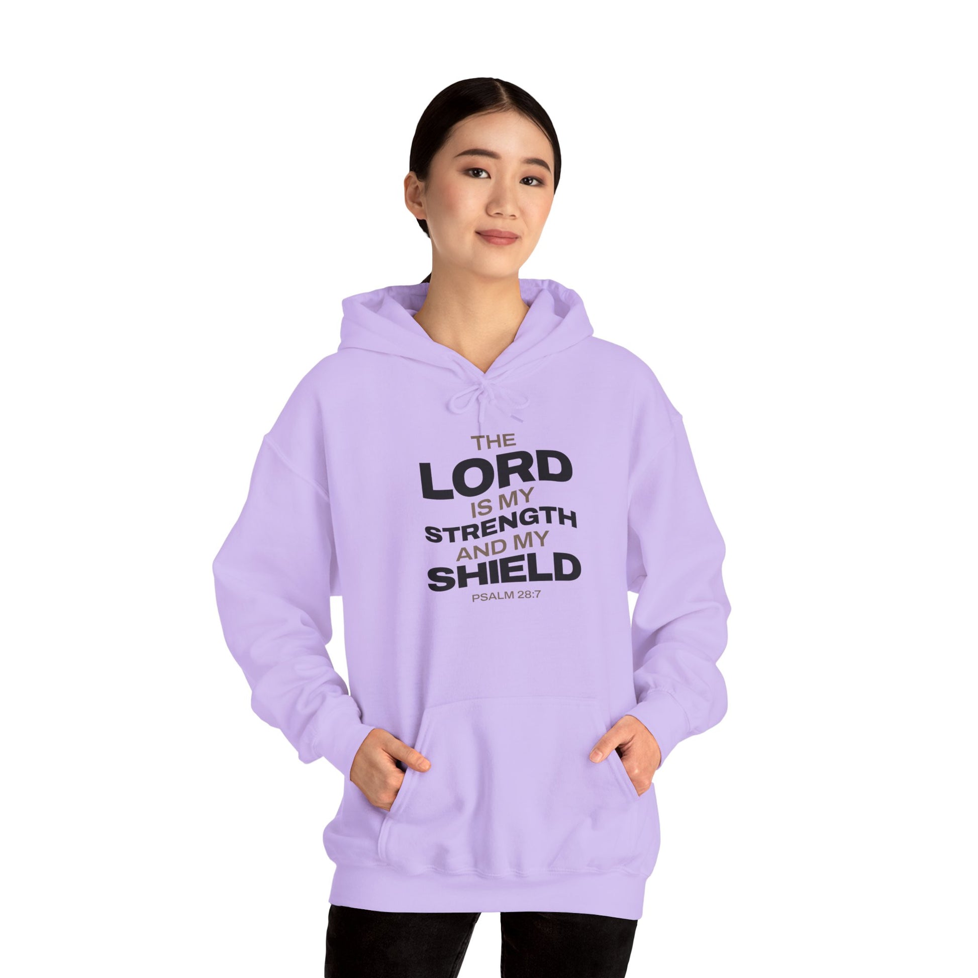 "The Lord Is My Strength and My Shield Psalm 28:7" Unisex Heavy Blend™ Hoodies - The Shield of Light
