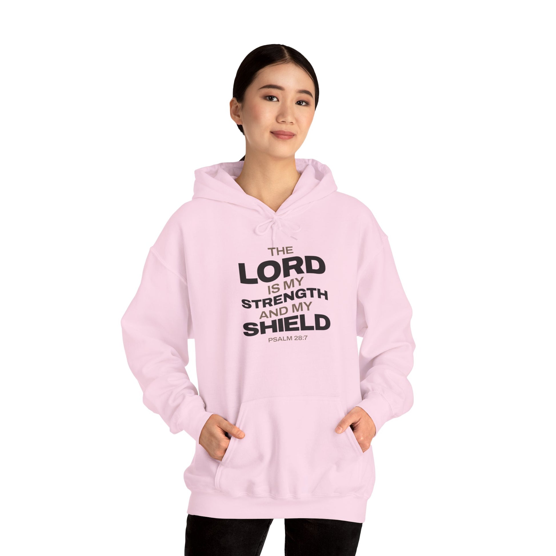 "The Lord Is My Strength and My Shield Psalm 28:7" Unisex Heavy Blend™ Hoodies - The Shield of Light