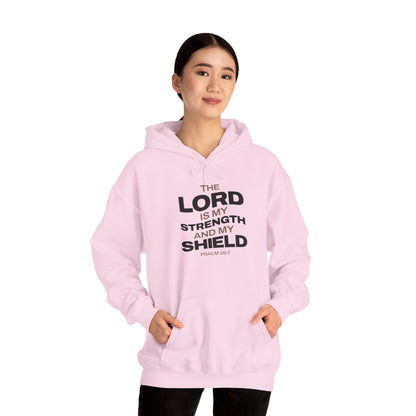 "The Lord Is My Strength and My Shield Psalm 28:7" Unisex Heavy Blend™ Hoodies - The Shield of Light