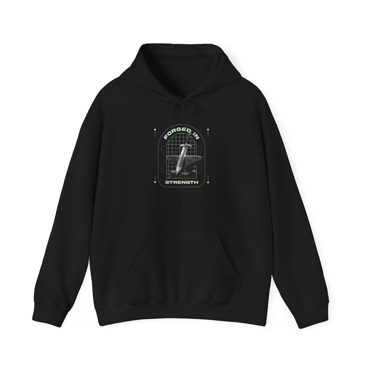 "Forged In Strength"  Unisex Heavy Blend™ Hoodies - The Shield of Light