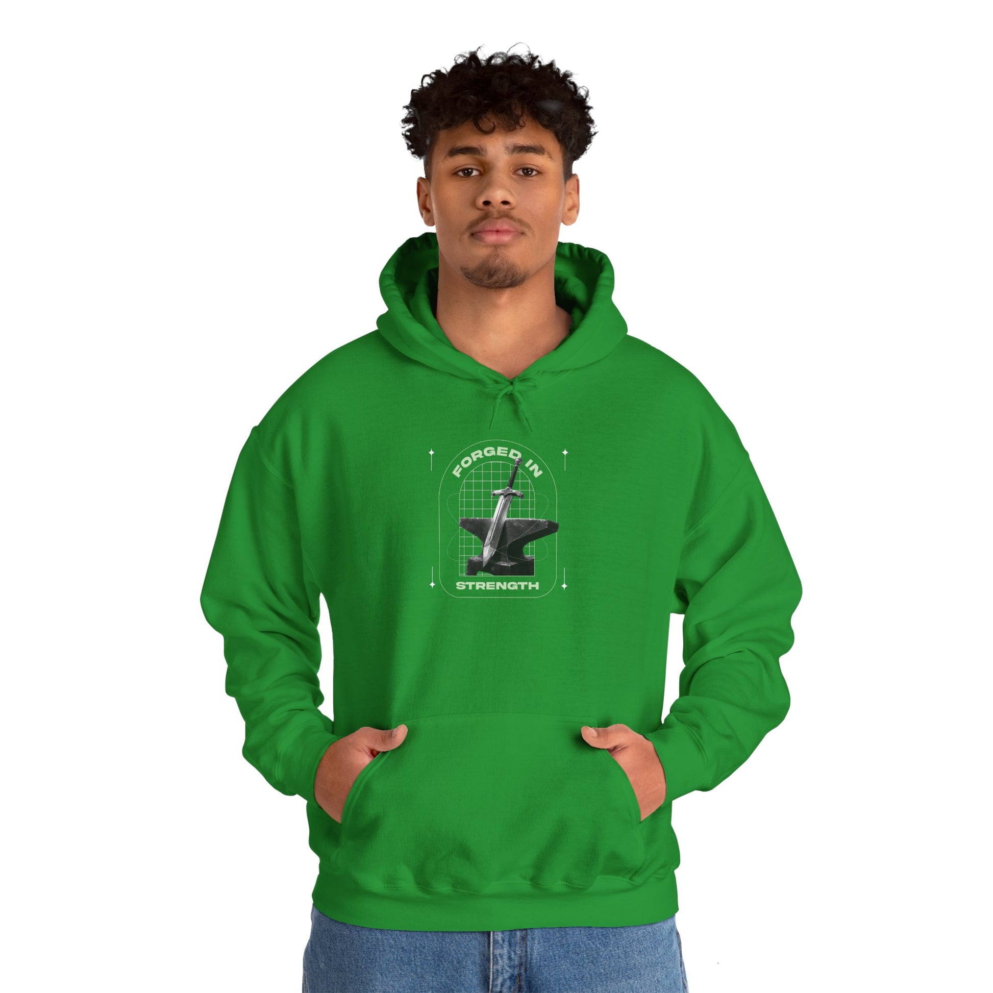 "Forged In Strength"  Unisex Heavy Blend™ Hoodies - The Shield of Light