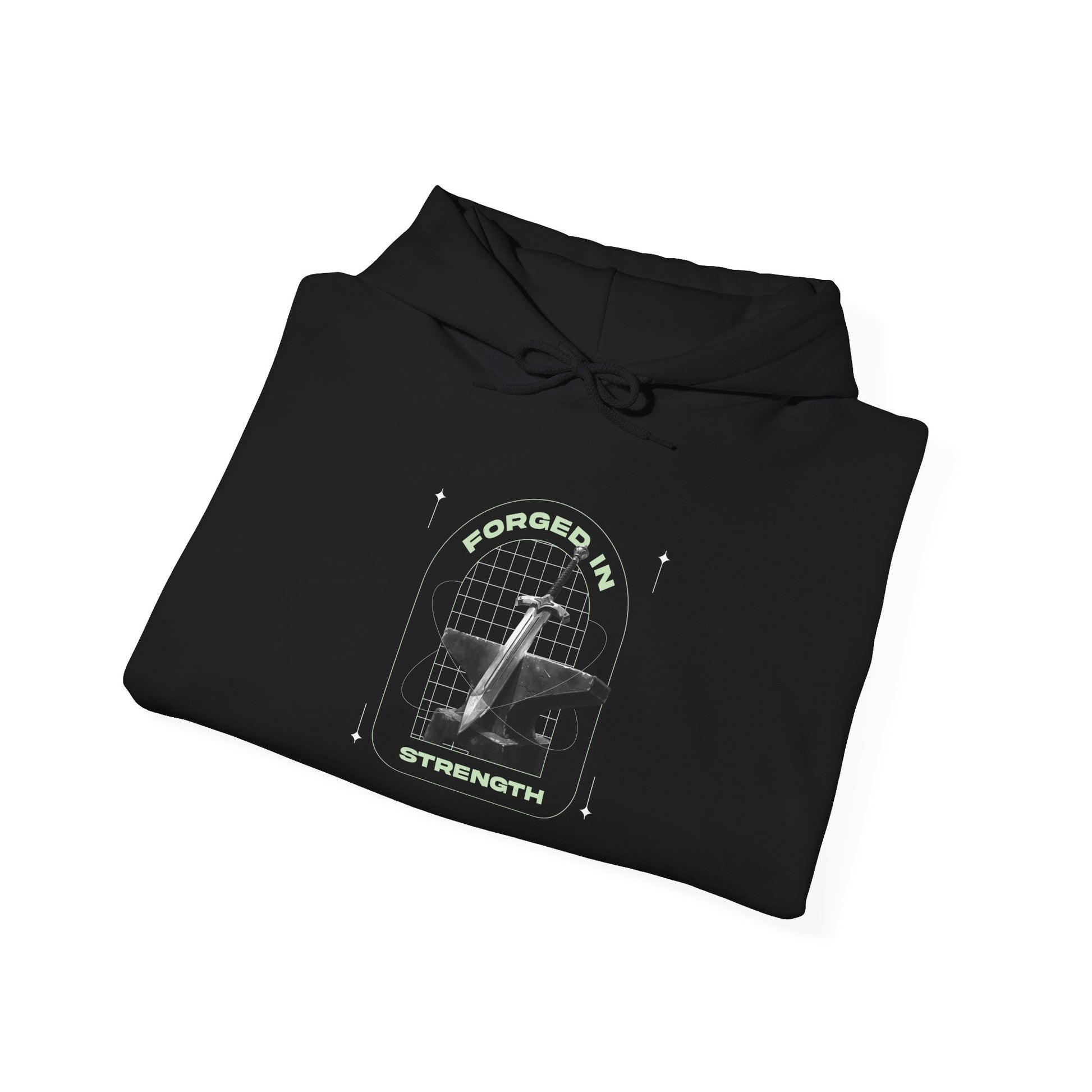 "Forged In Strength"  Unisex Heavy Blend™ Hoodies - The Shield of Light