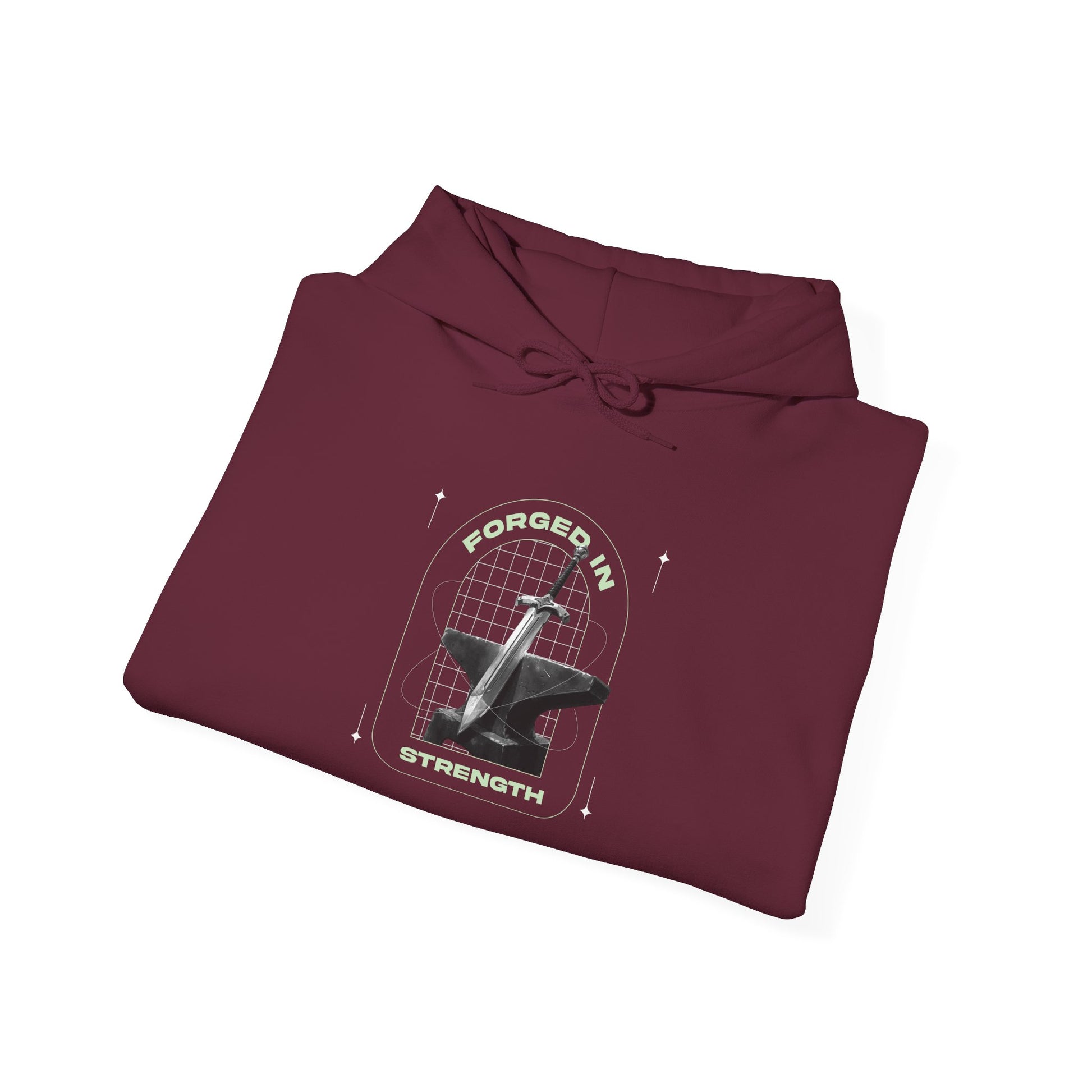 "Forged In Strength"  Unisex Heavy Blend™ Hoodies - The Shield of Light