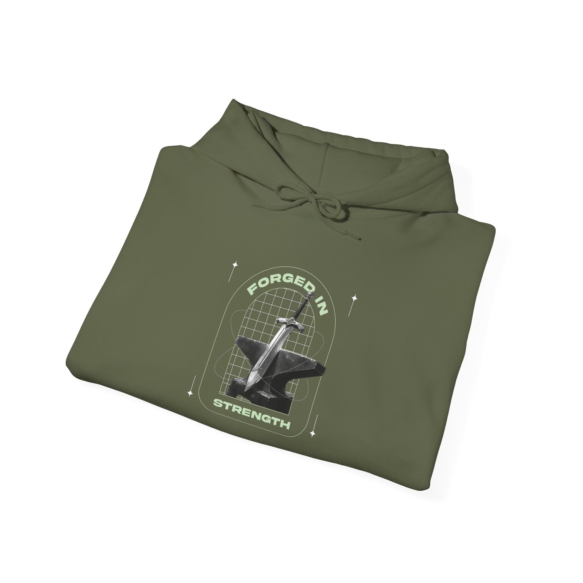 "Forged In Strength"  Unisex Heavy Blend™ Hoodies - The Shield of Light