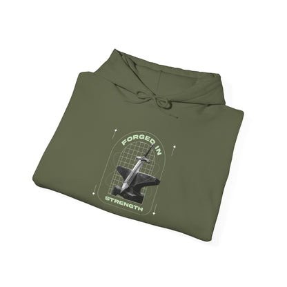 "Forged In Strength"  Unisex Heavy Blend™ Hoodies - The Shield of Light