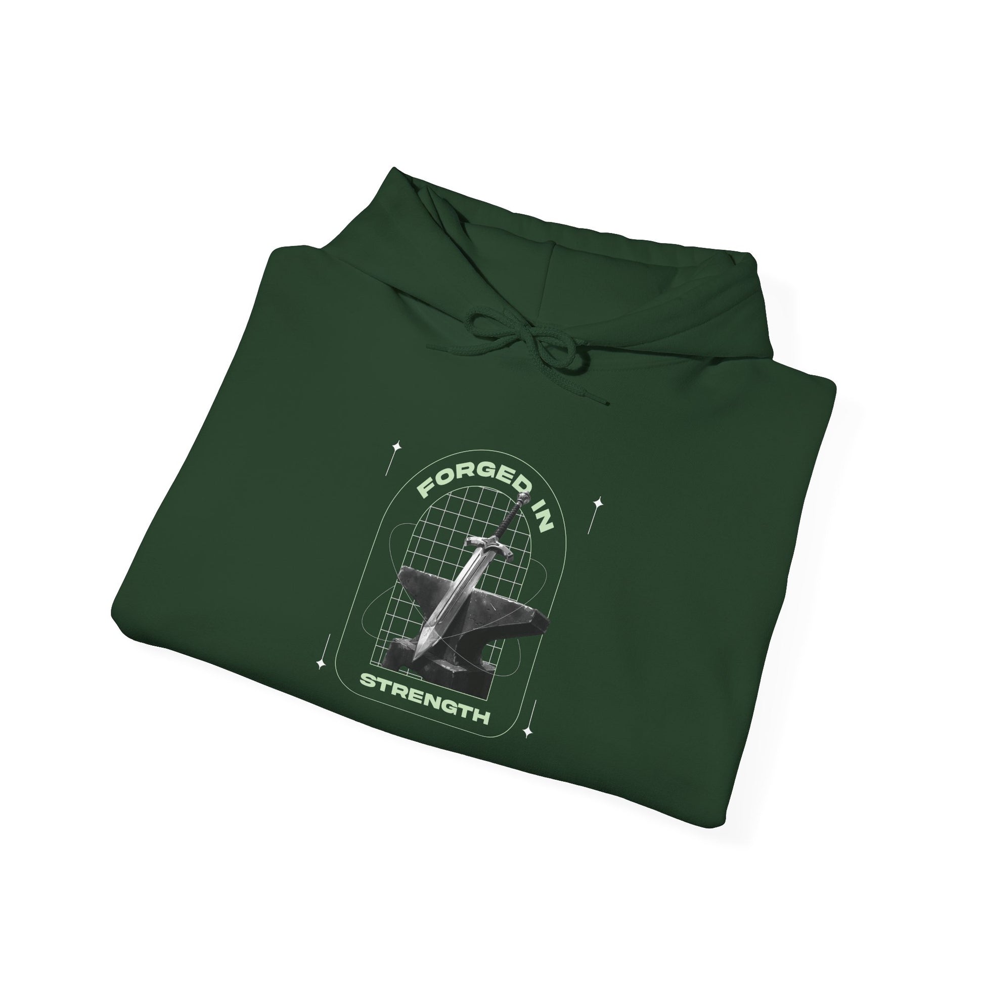 "Forged In Strength"  Unisex Heavy Blend™ Hoodies - The Shield of Light