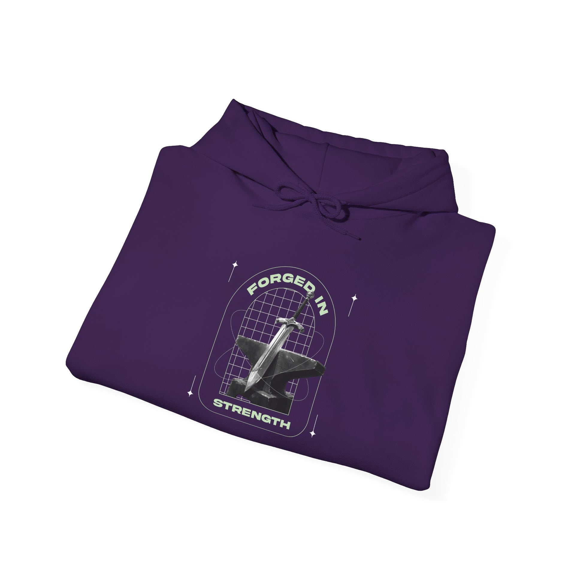 "Forged In Strength"  Unisex Heavy Blend™ Hoodies - The Shield of Light