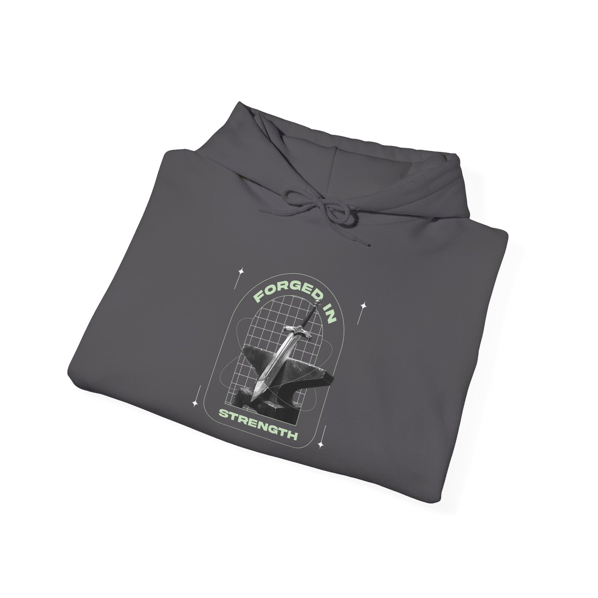 "Forged In Strength"  Unisex Heavy Blend™ Hoodies - The Shield of Light