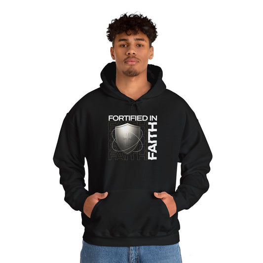 "Fortified In Faith " Unisex Heavy Blend™ Hoodies - The Shield of Light