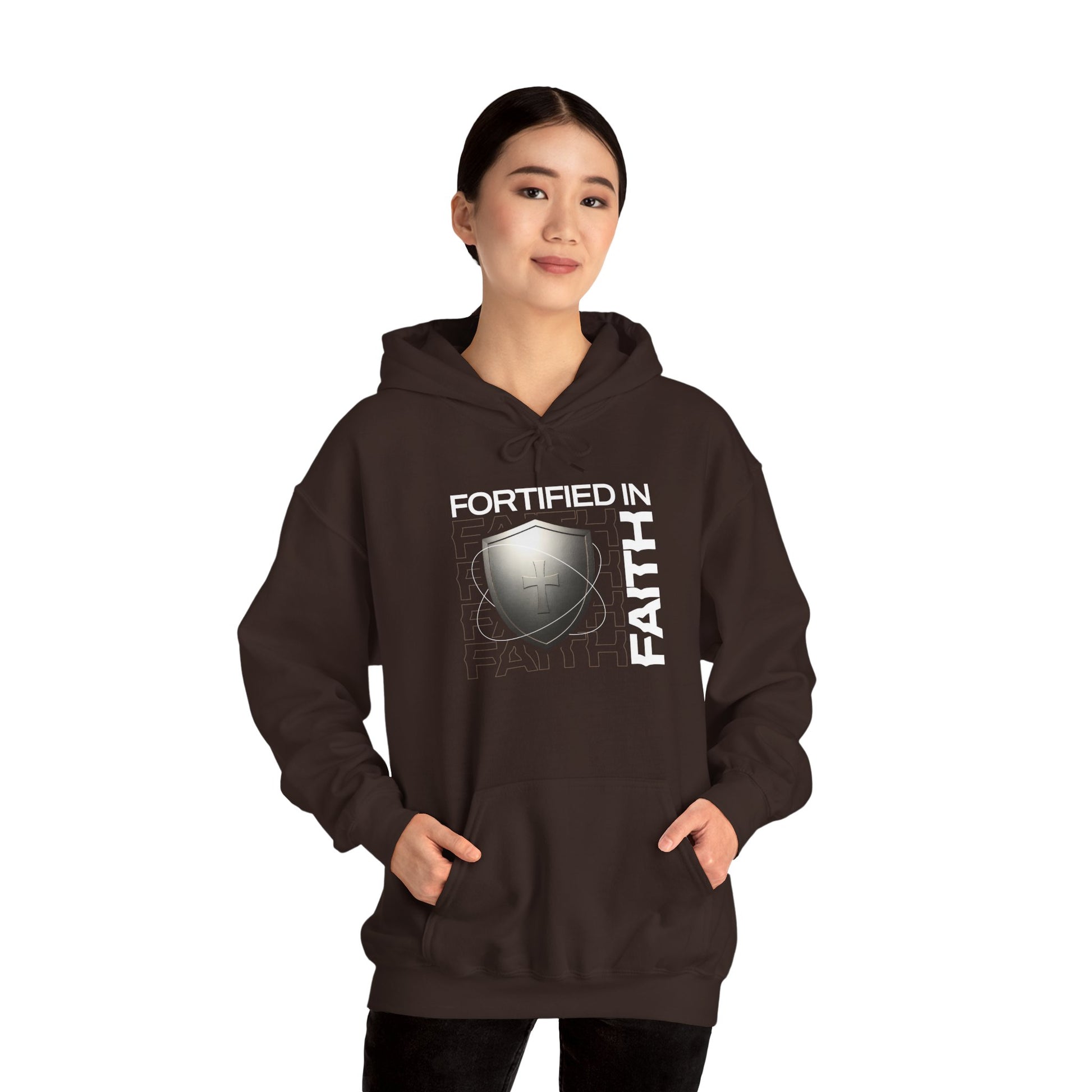 "Fortified In Faith " Unisex Heavy Blend™ Hoodies - The Shield of Light