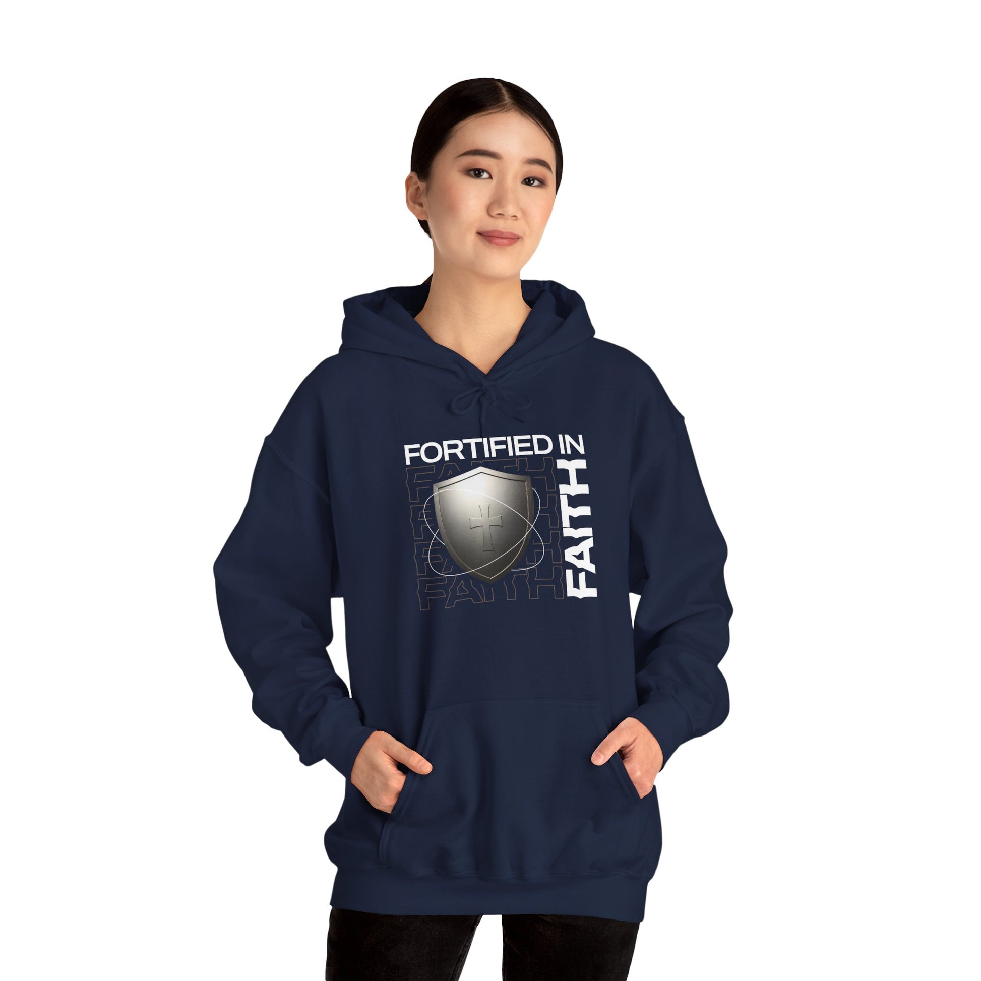 "Fortified In Faith " Unisex Heavy Blend™ Hoodies - The Shield of Light