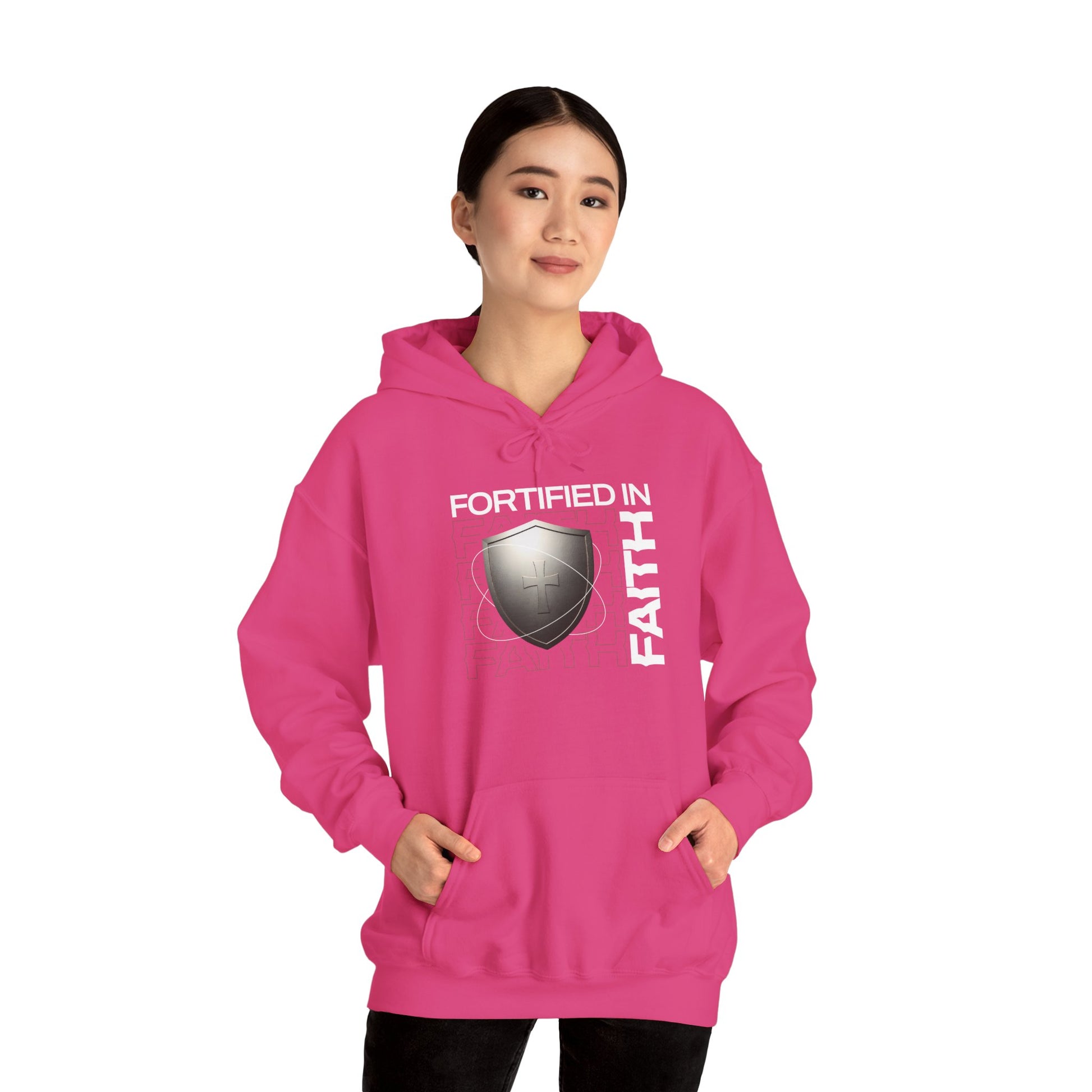 "Fortified In Faith " Unisex Heavy Blend™ Hoodies - The Shield of Light