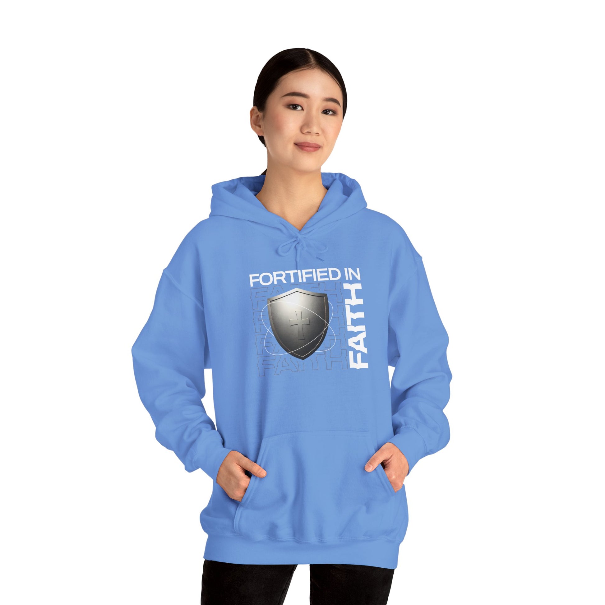 "Fortified In Faith " Unisex Heavy Blend™ Hoodies - The Shield of Light