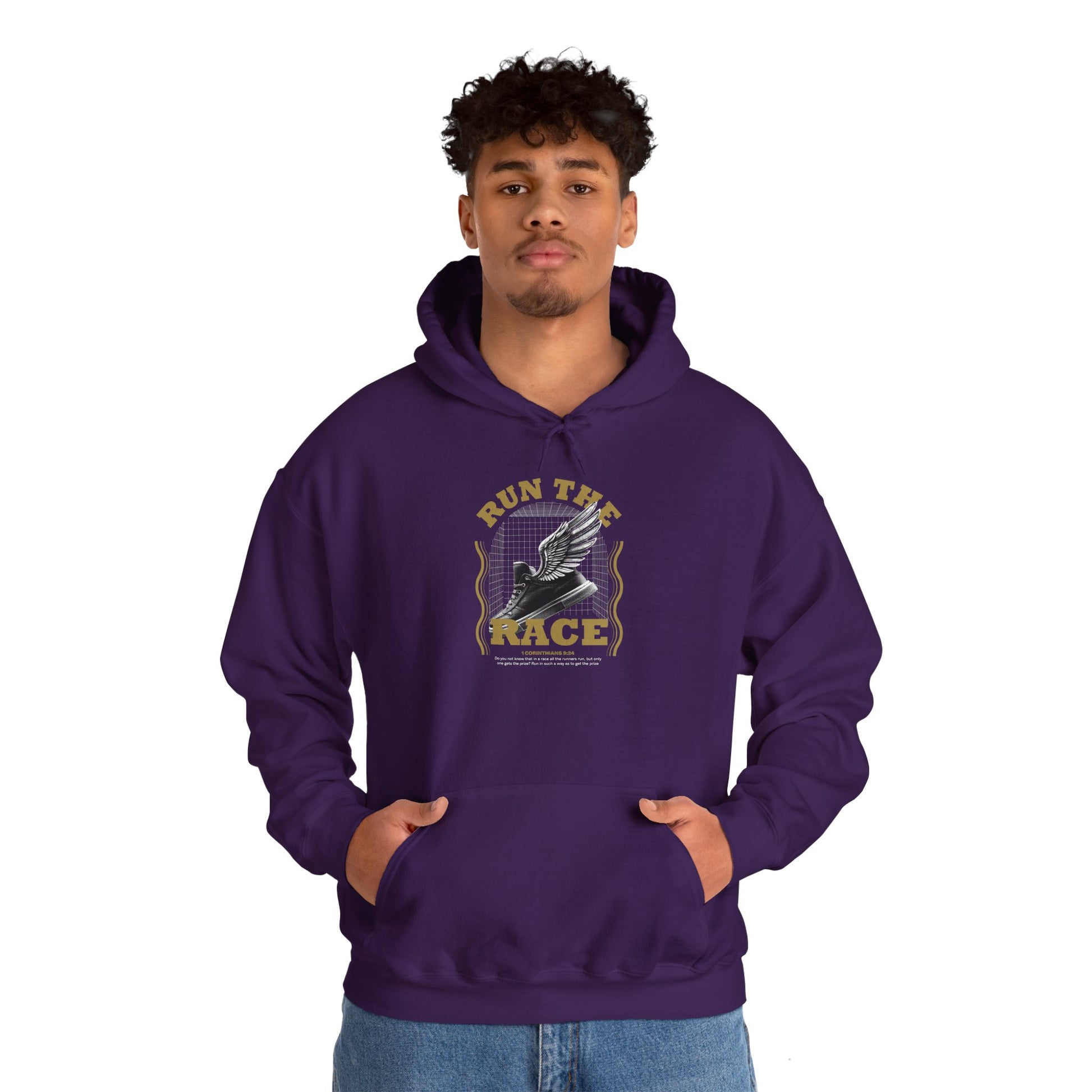 "Run The Race" Unisex Heavy Blend™ Hoodies - The Shield of Light