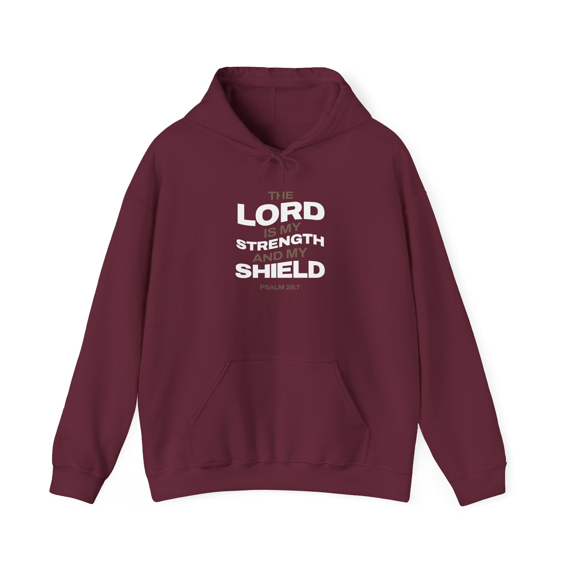 "The Lord Is My Strength and My Shield Psalm 28:7" Unisex Heavy Blend™ Hoodies - The Shield of Light