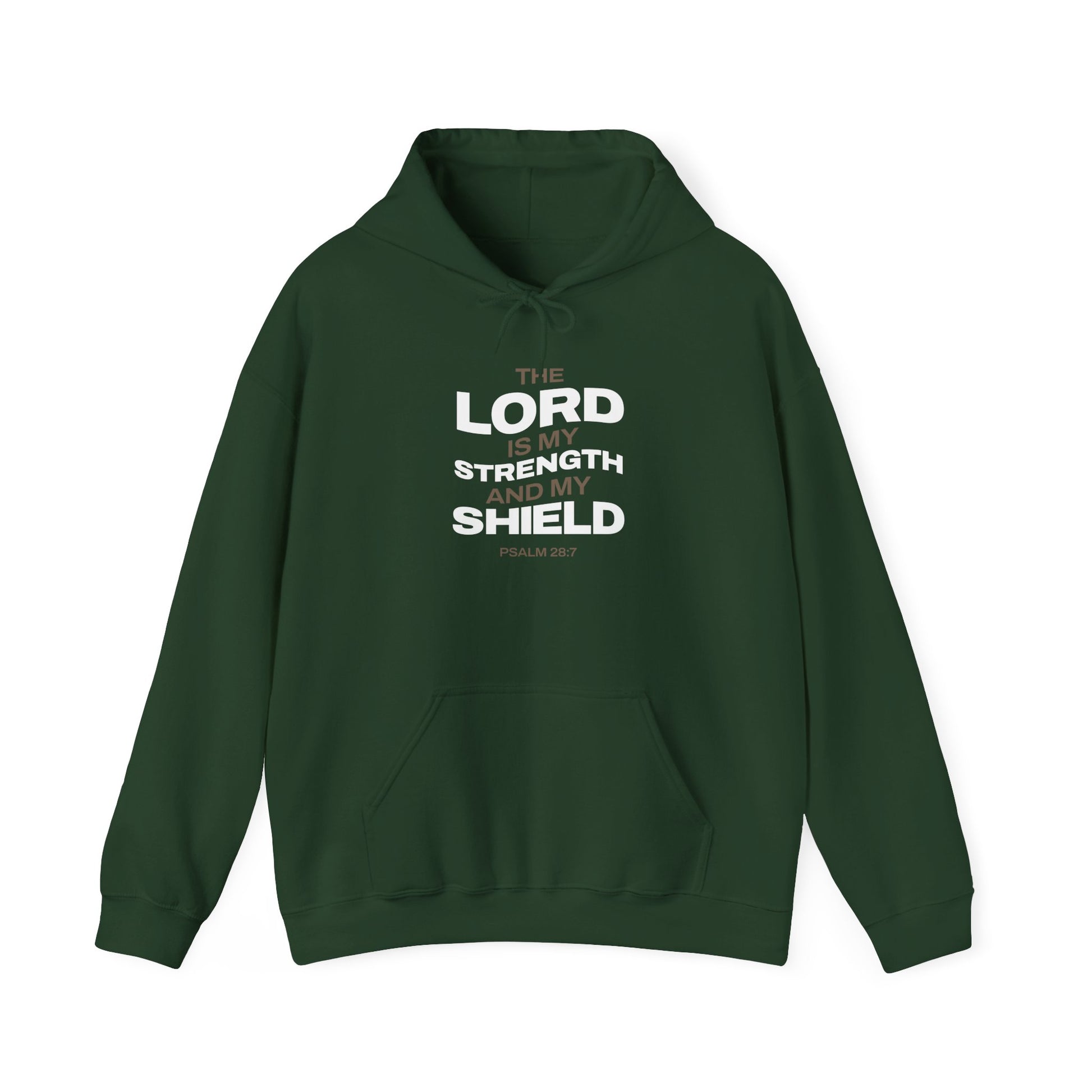 "The Lord Is My Strength and My Shield Psalm 28:7" Unisex Heavy Blend™ Hoodies - The Shield of Light
