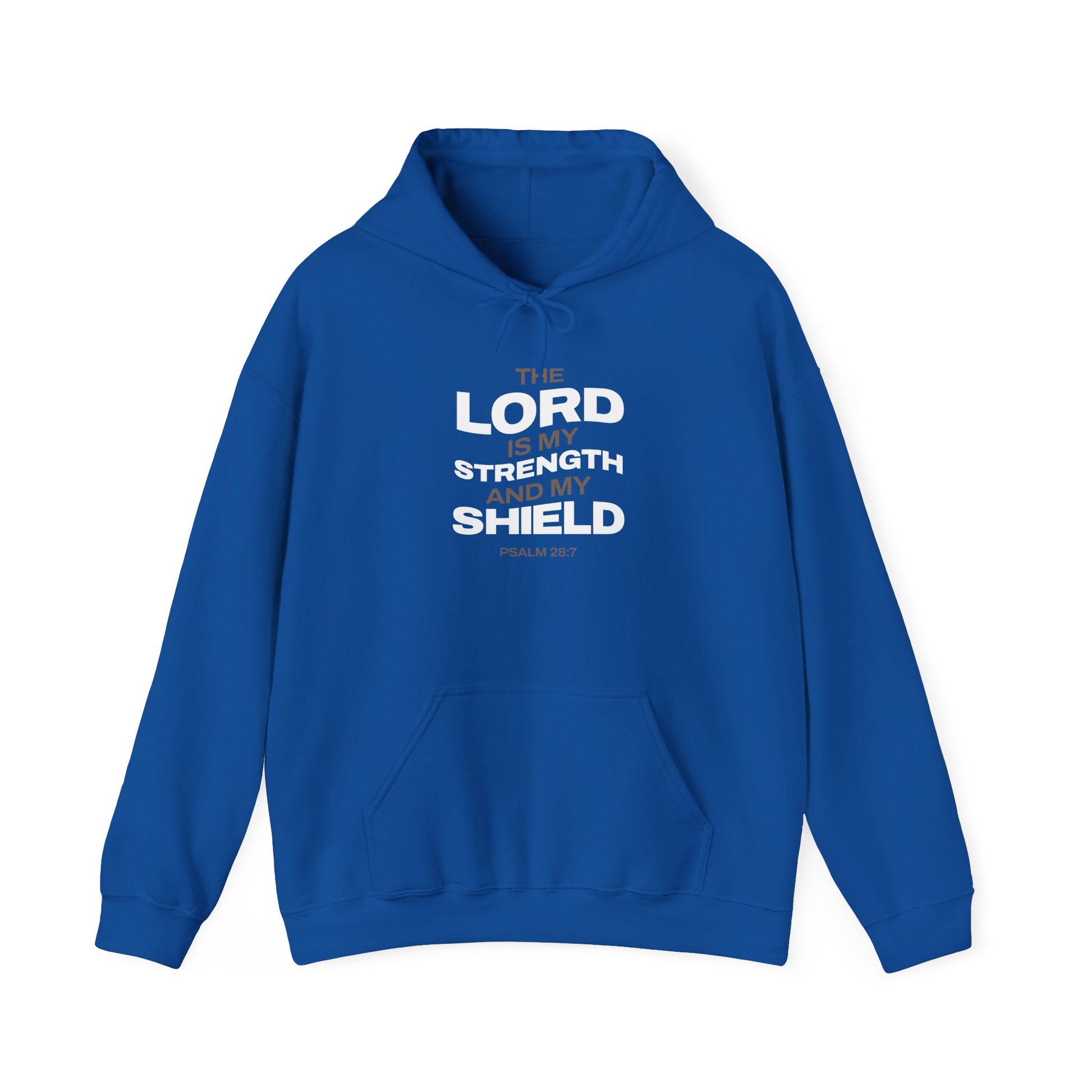 "The Lord Is My Strength and My Shield Psalm 28:7" Unisex Heavy Blend™ Hoodies - The Shield of Light