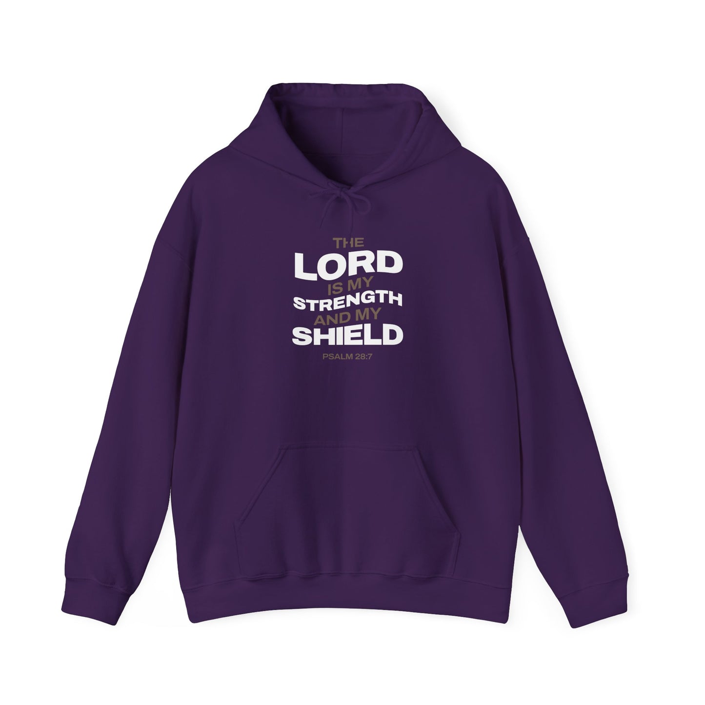 "The Lord Is My Strength and My Shield Psalm 28:7" Unisex Heavy Blend™ Hoodies - The Shield of Light