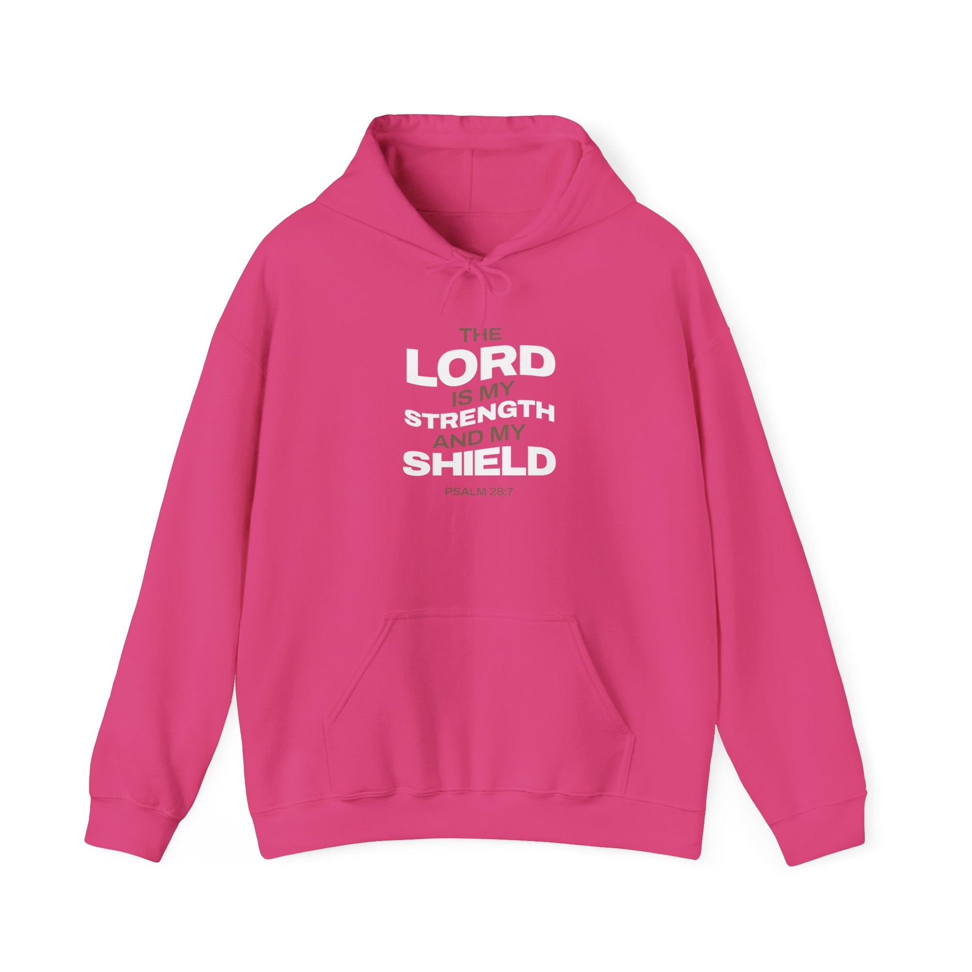 "The Lord Is My Strength and My Shield Psalm 28:7" Unisex Heavy Blend™ Hoodies - The Shield of Light