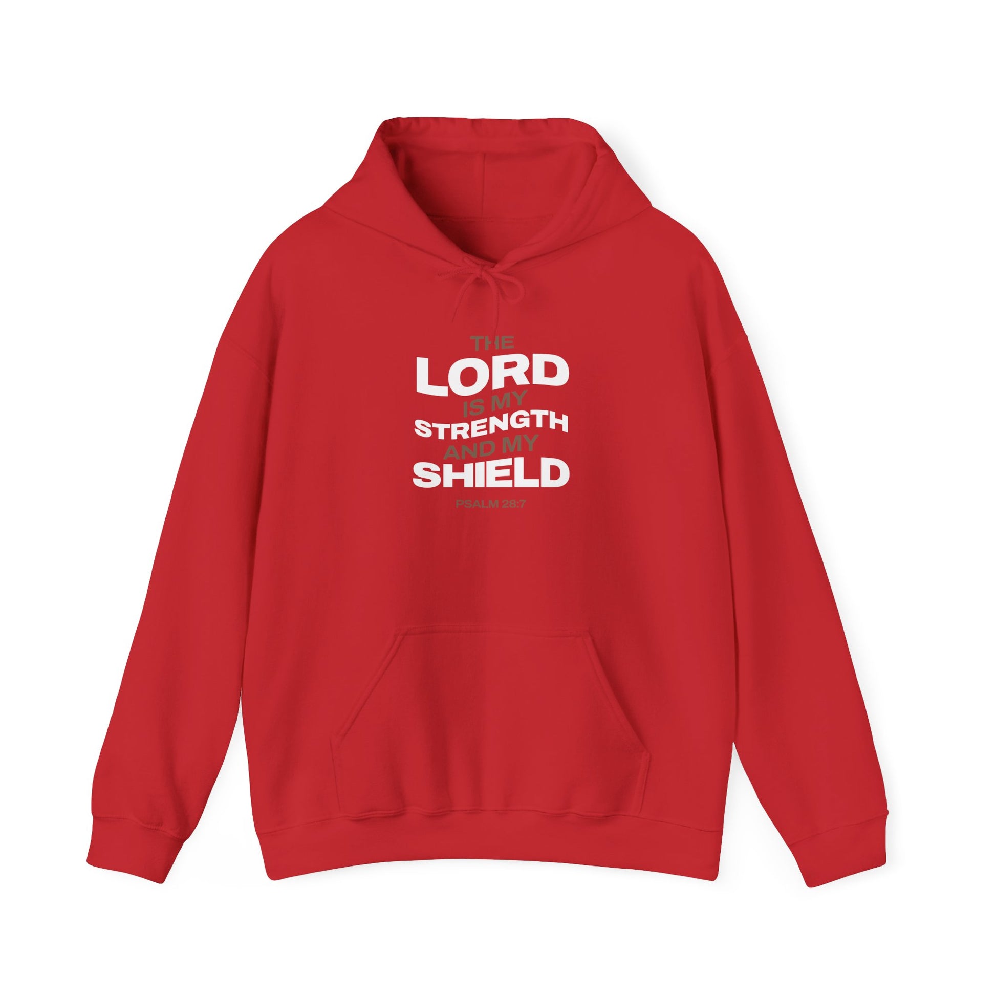 "The Lord Is My Strength and My Shield Psalm 28:7" Unisex Heavy Blend™ Hoodies - The Shield of Light