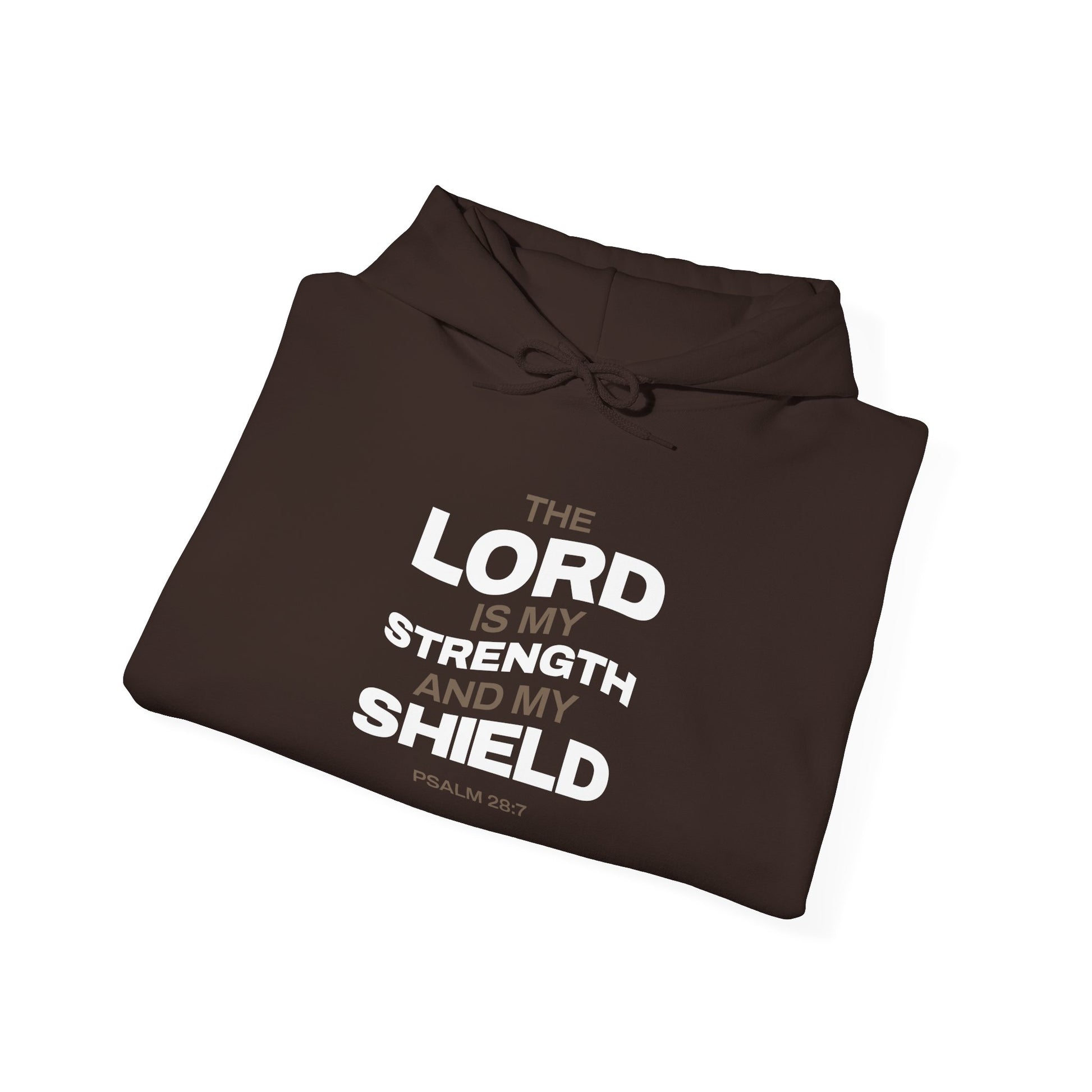 "The Lord Is My Strength and My Shield Psalm 28:7" Unisex Heavy Blend™ Hoodies - The Shield of Light
