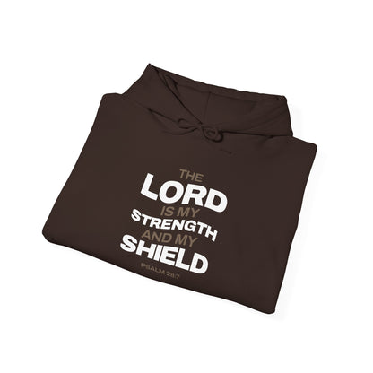 "The Lord Is My Strength and My Shield Psalm 28:7" Unisex Heavy Blend™ Hoodies - The Shield of Light